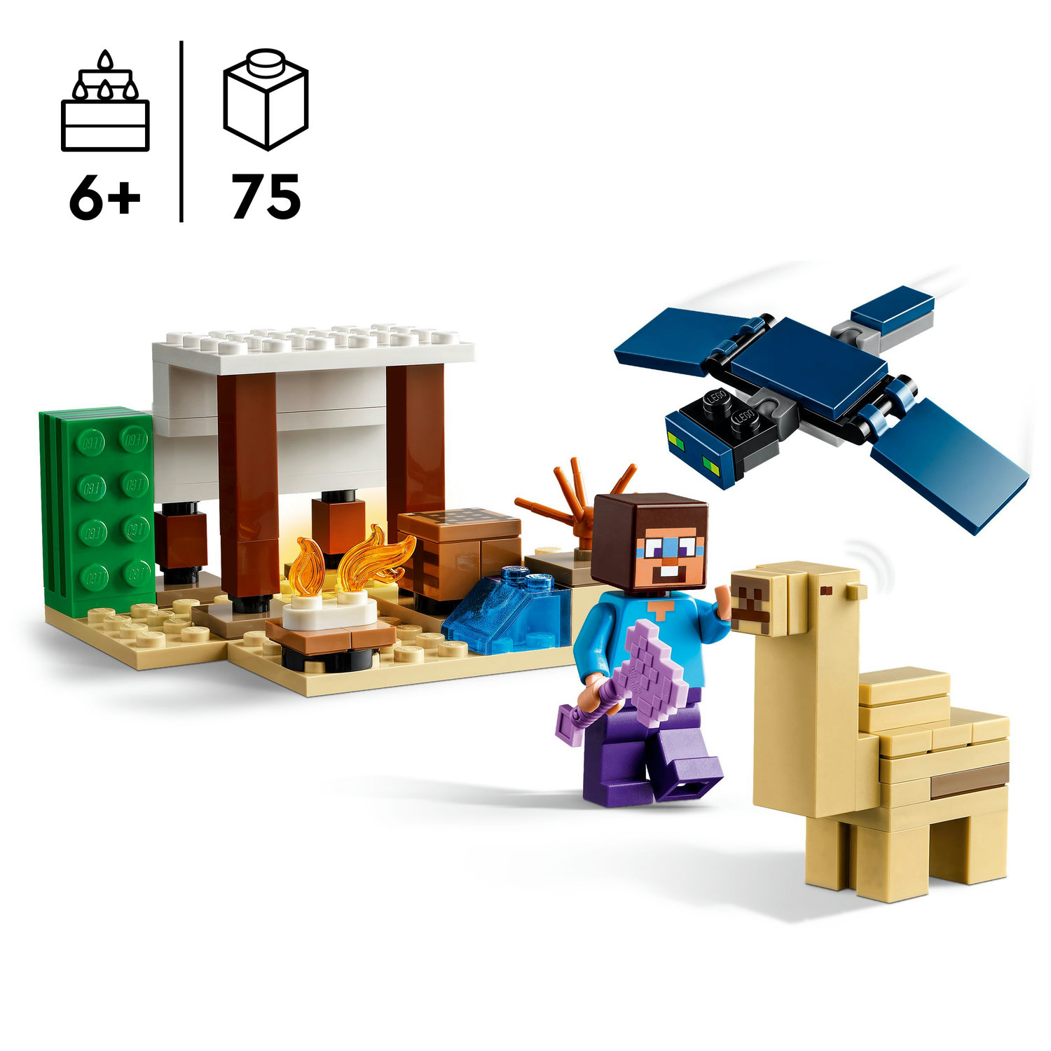 Voir la diapositive 3 : LEGO Minecraft 21251 L'Expédition de Steve dans le Désert, Jouet de Jeu Vidéo, Biome avec Maison et Figurines
