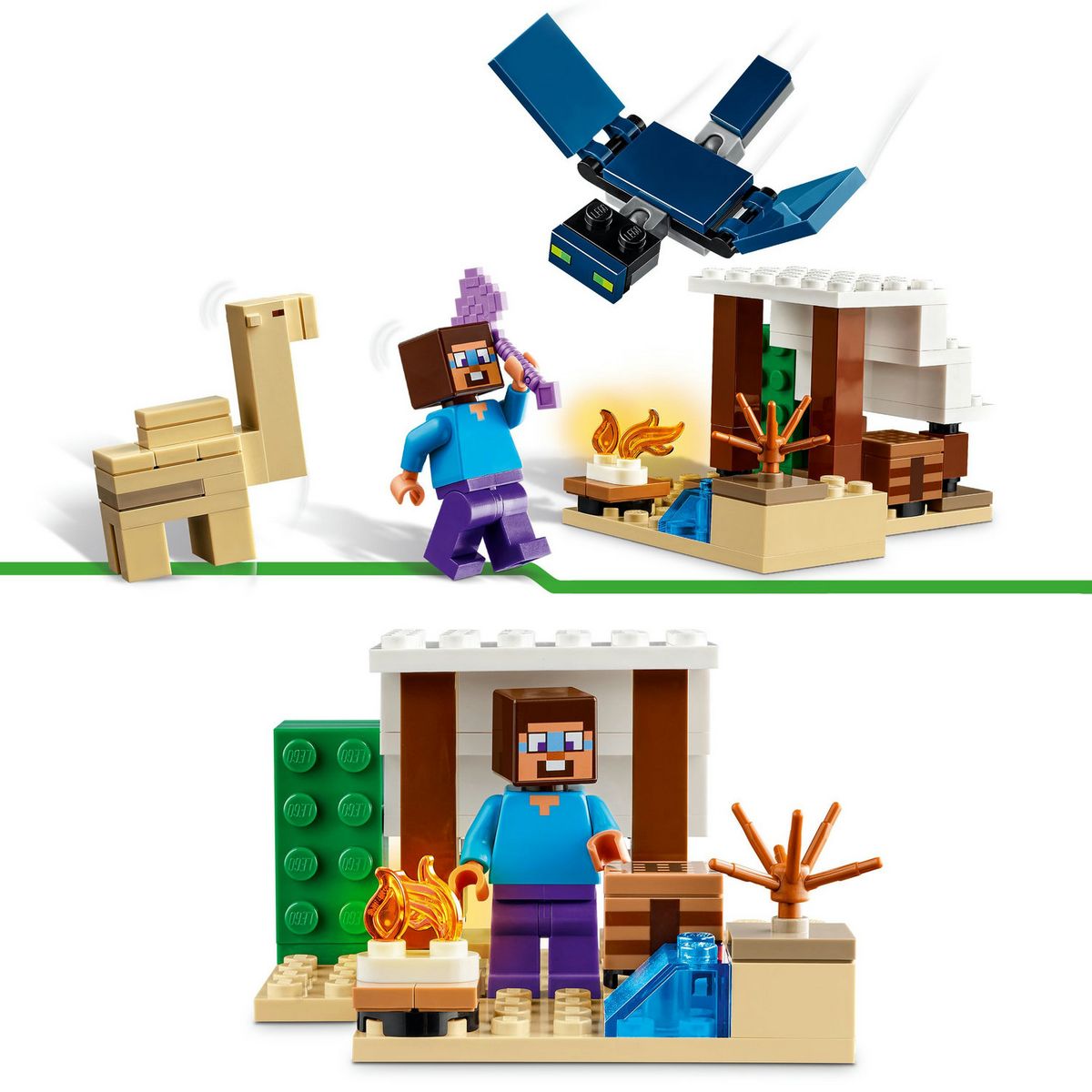 LEGO Minecraft 21251 L'Expédition de Steve dans le Désert, Jouet de Jeu Vidéo, Biome avec Maison et Figurines