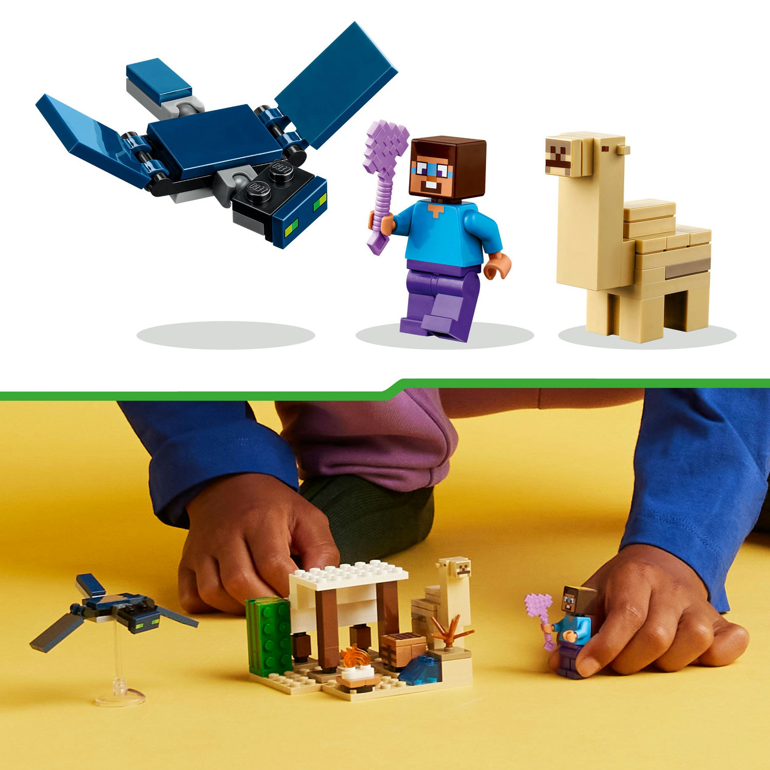 Voir la diapositive 6 : LEGO Minecraft 21251 L'Expédition de Steve dans le Désert, Jouet de Jeu Vidéo, Biome avec Maison et Figurines