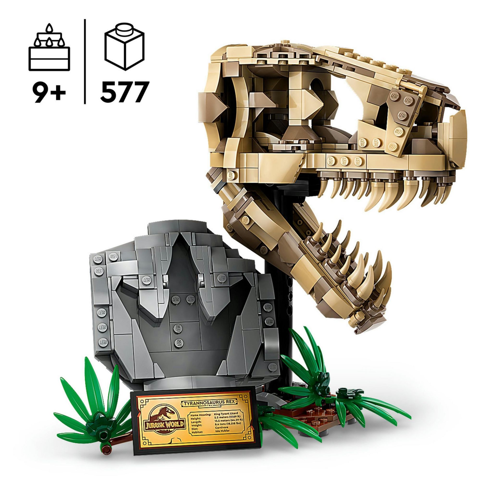 Voir la diapositive 3 : LEGO Jurassic World 76964 Les Fossiles de Dinosaures : Le Crâne du T. Rex, Jouet de Dino, Déco pour la Chambre d'Enfant