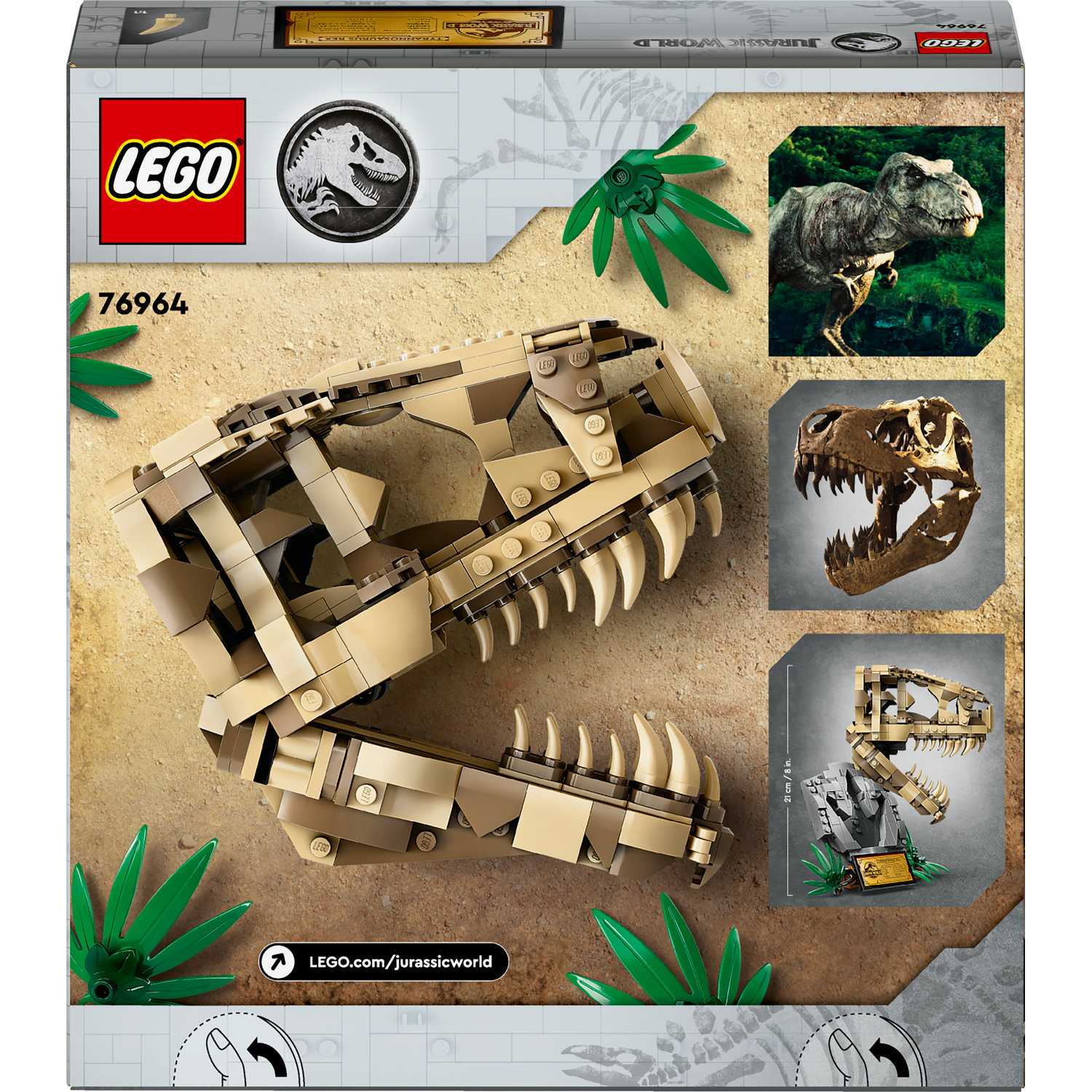 Voir la diapositive 7 : LEGO Jurassic World 76964 Les Fossiles de Dinosaures : Le Crâne du T. Rex, Jouet de Dino, Déco pour la Chambre d'Enfant