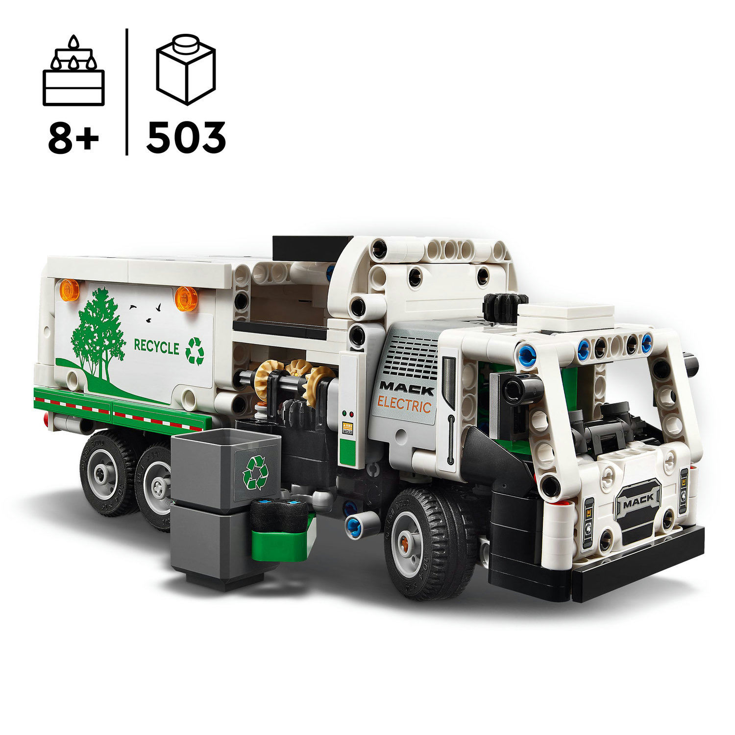 Voir la diapositive 3 : LEGO LEGO 42167 Technic Mack LR Electric Camion Poubelle, Jouet de Camion Électrique, Véhicule de Recyclage