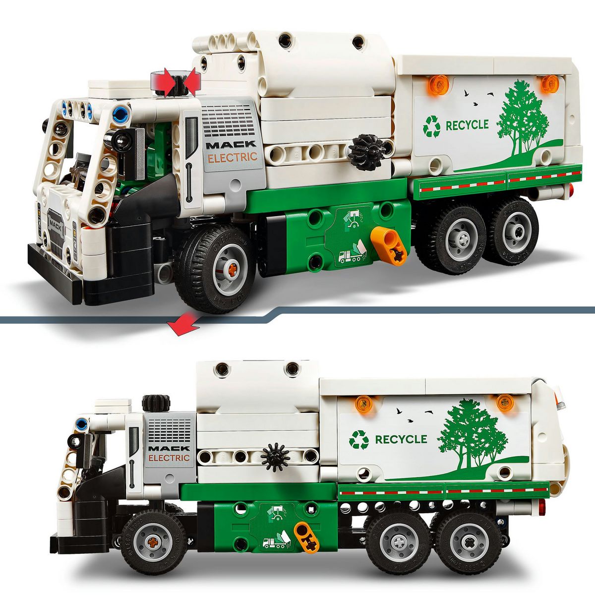 LEGO Technic 42167 Mack LR Electric Camion Poubelle, Jouet de Camion Électrique, Véhicule de Recyclage