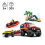 Voir la diapositive 3 : LEGO City 60412 Le Camion de Pompiers 4x4 et le Canot de Sauvetage, Jouet avec Bateau, Remorque et Minifigurines