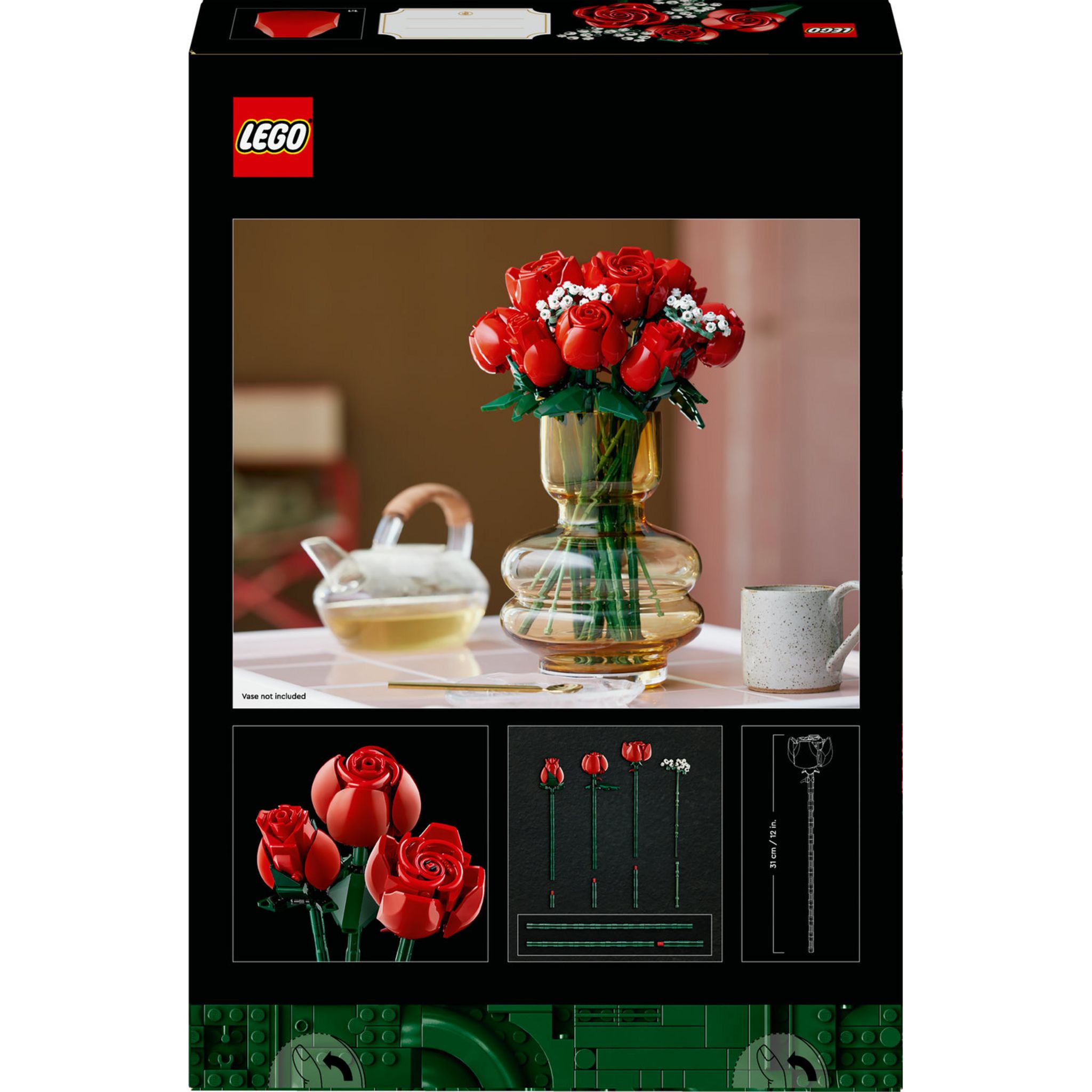 Voir la diapositive 5 : LEGO Icons 10328 Le Bouquet de Roses, Fleurs Artificielles pour Décorer, Cadeau de Saint-Valentin pour Adultes