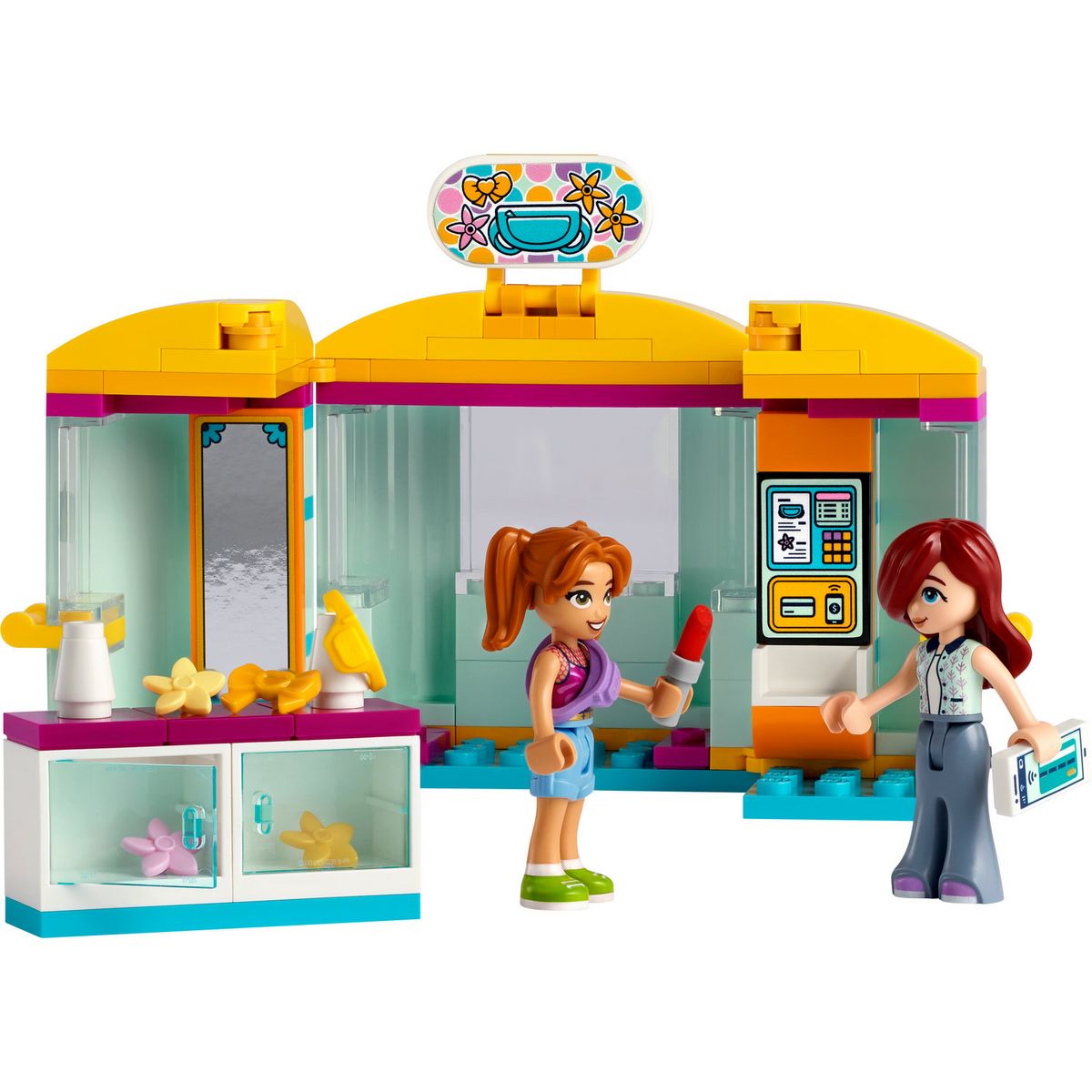 LEGO Friends 42608 La Petite Boutique d'Accessoires, Jouet de Magasin avec les Figurines Paisley et Candi