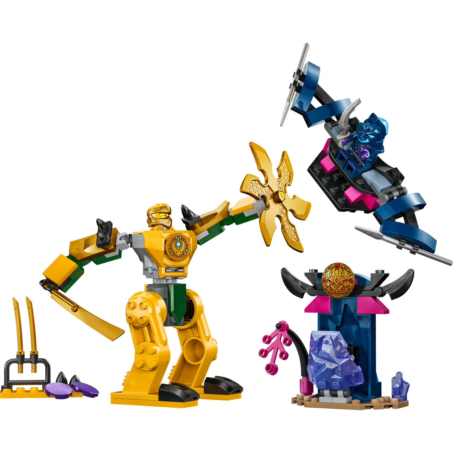 Voir la diapositive 2 : LEGO NINJAGO 71804 Le Robot de Combat d'Arin, Jouet Ninja avec Figurines d'Arin avec Mini-Katana et Robots