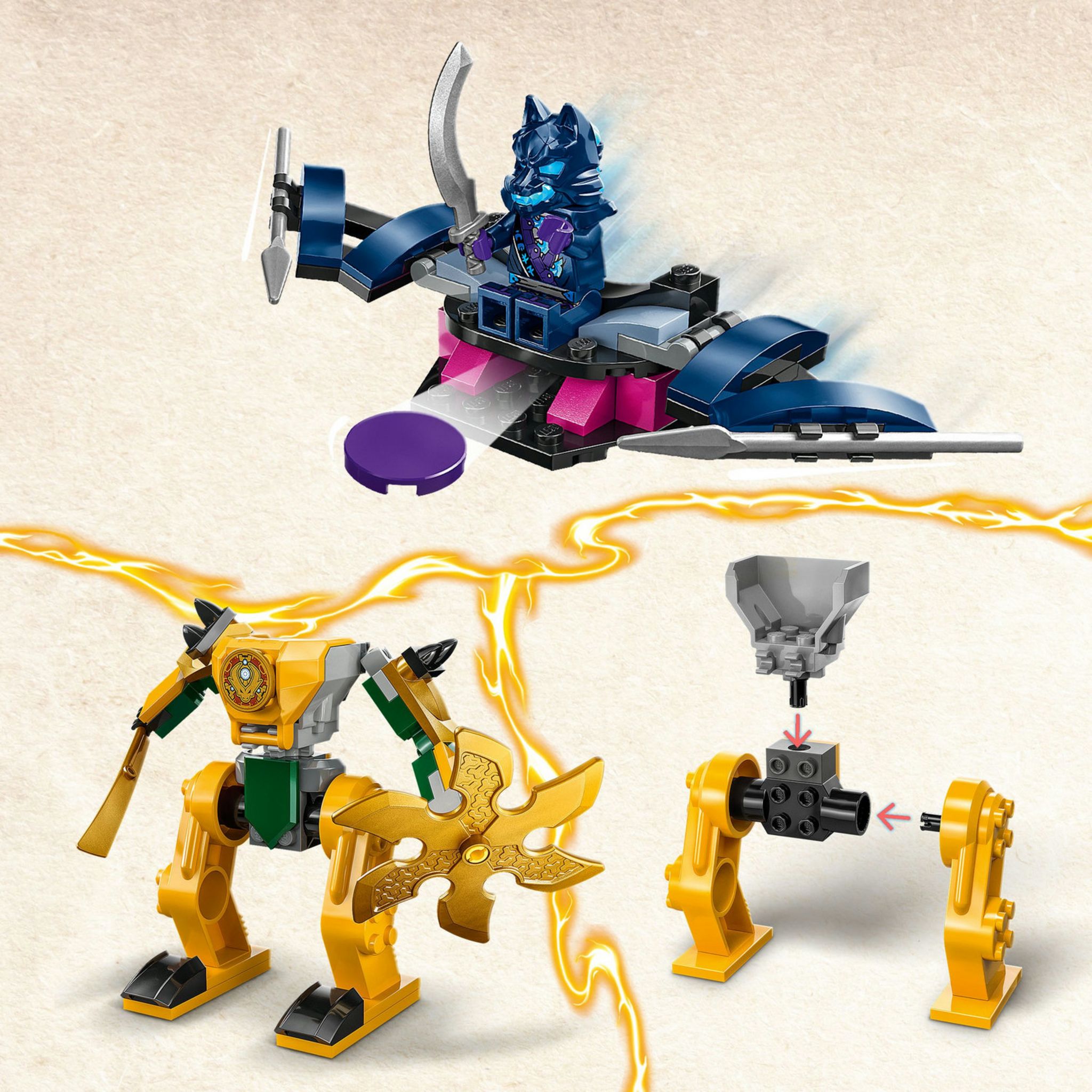 Voir la diapositive 4 : LEGO NINJAGO 71804 Le Robot de Combat d'Arin, Jouet Ninja avec Figurines d'Arin avec Mini-Katana et Robots