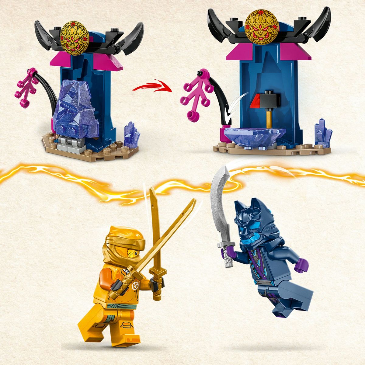 LEGO NINJAGO 71804 Le Robot de Combat d'Arin, Jouet Ninja avec Figurines d'Arin avec Mini-Katana et Robots