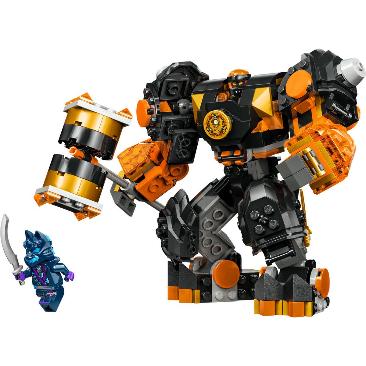 LEGO NINJAGO 71806 Le Robot Élémentaire de la Terre de Cole, Jouet avec 2 Personnages dont une Minifigurine Cole, Cadeau Ninja