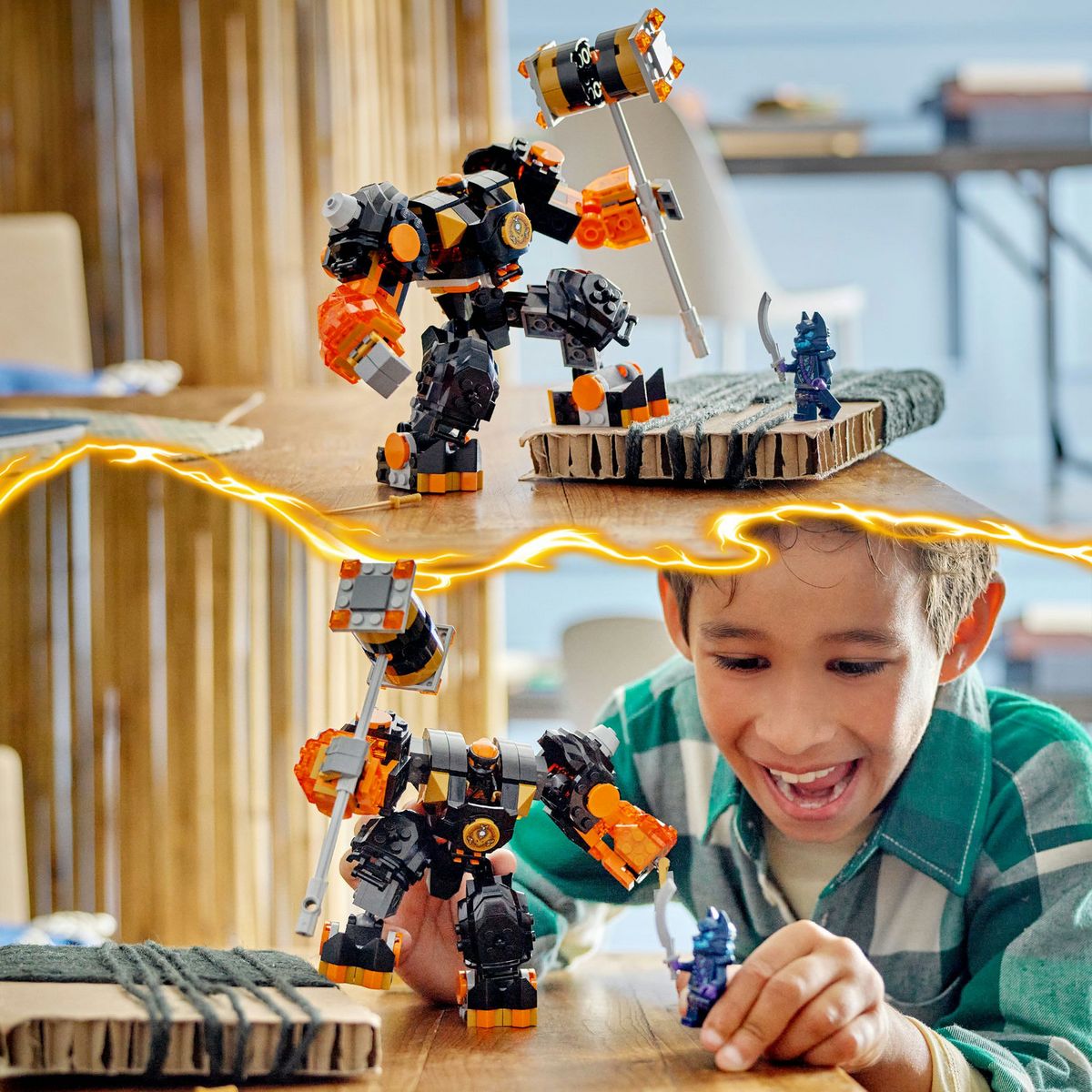 LEGO NINJAGO 71806 Le Robot Élémentaire de la Terre de Cole, Jouet avec 2 Personnages dont une Minifigurine Cole, Cadeau Ninja