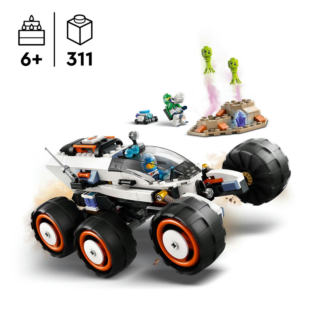 LEGO City 60431 Le Rover d'Exploration Spatiale et la Vie Extraterrestre, Jouet avec 2 Minifigurines, Figurines de Robot