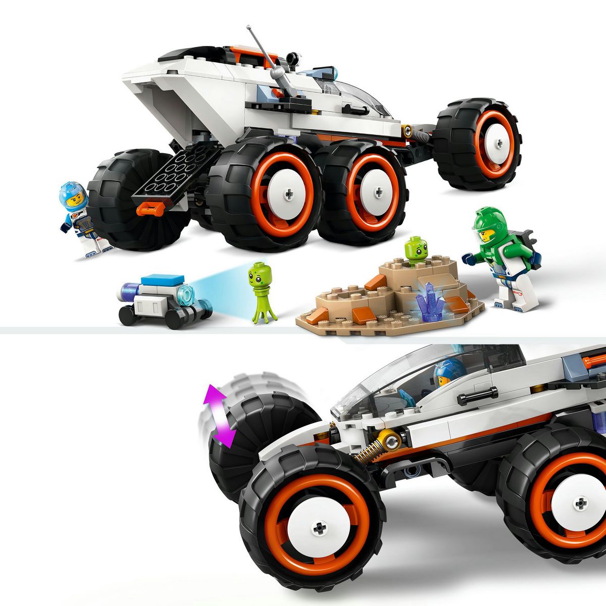 LEGO City 60431 Le Rover d'Exploration Spatiale et la Vie Extraterrestre, Jouet avec 2 Minifigurines, Figurines de Robot