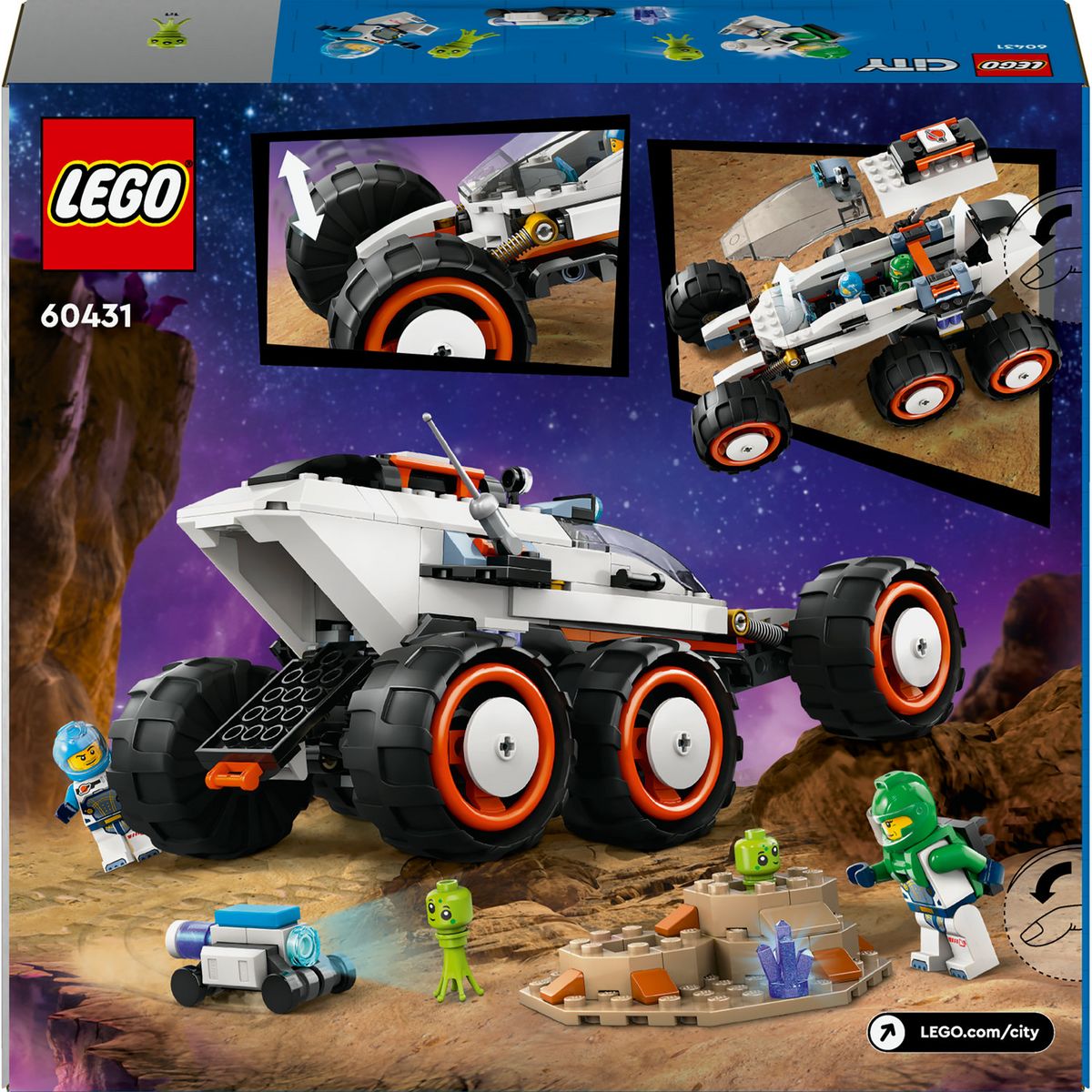LEGO City 60431 Le Rover d'Exploration Spatiale et la Vie Extraterrestre, Jouet avec 2 Minifigurines, Figurines de Robot