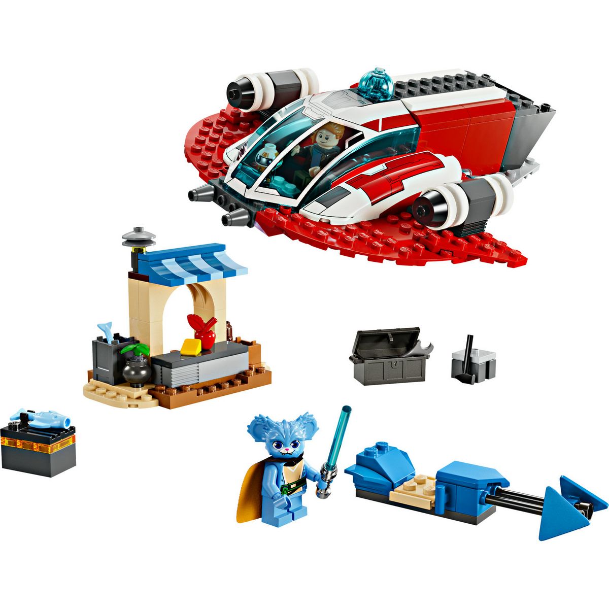 LEGO Star Wars 75384 Le Crimson Firehawk, Jouet de Construction avec Speeder Bike et Minifigurines