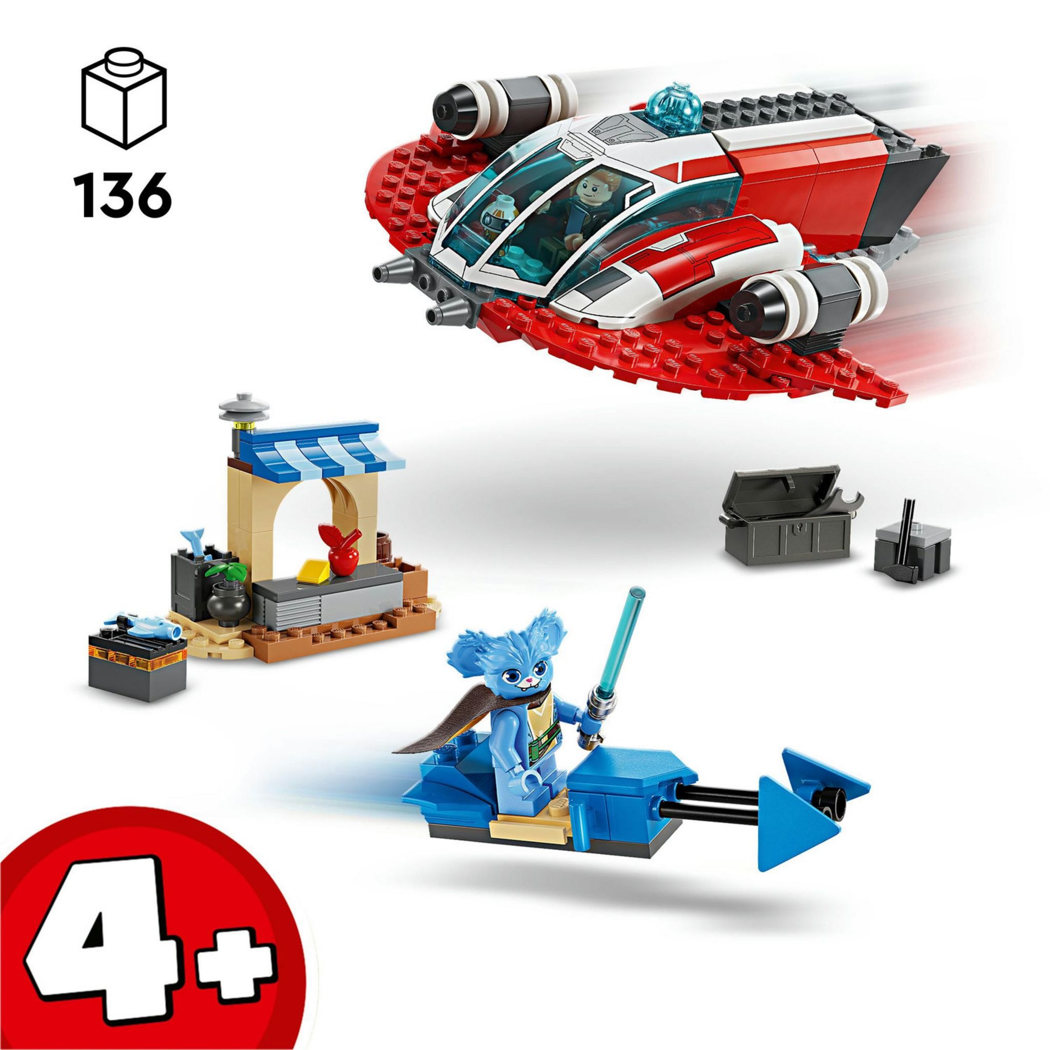 Voir la diapositive 3 : LEGO Star Wars 75384 Le Crimson Firehawk, Jouet de Construction avec Speeder Bike et Minifigurines