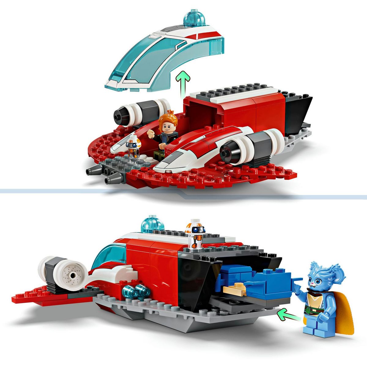 LEGO Star Wars 75384 Le Crimson Firehawk, Jouet de Construction avec Speeder Bike et Minifigurines