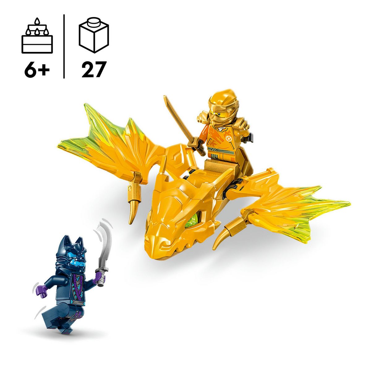 LEGO NINJAGO 71803 L'Attaque du Dragon Rebelle d'Arin, Jouet Ninja de Dragon et Figurines incluant Arin avec Mini-Katana