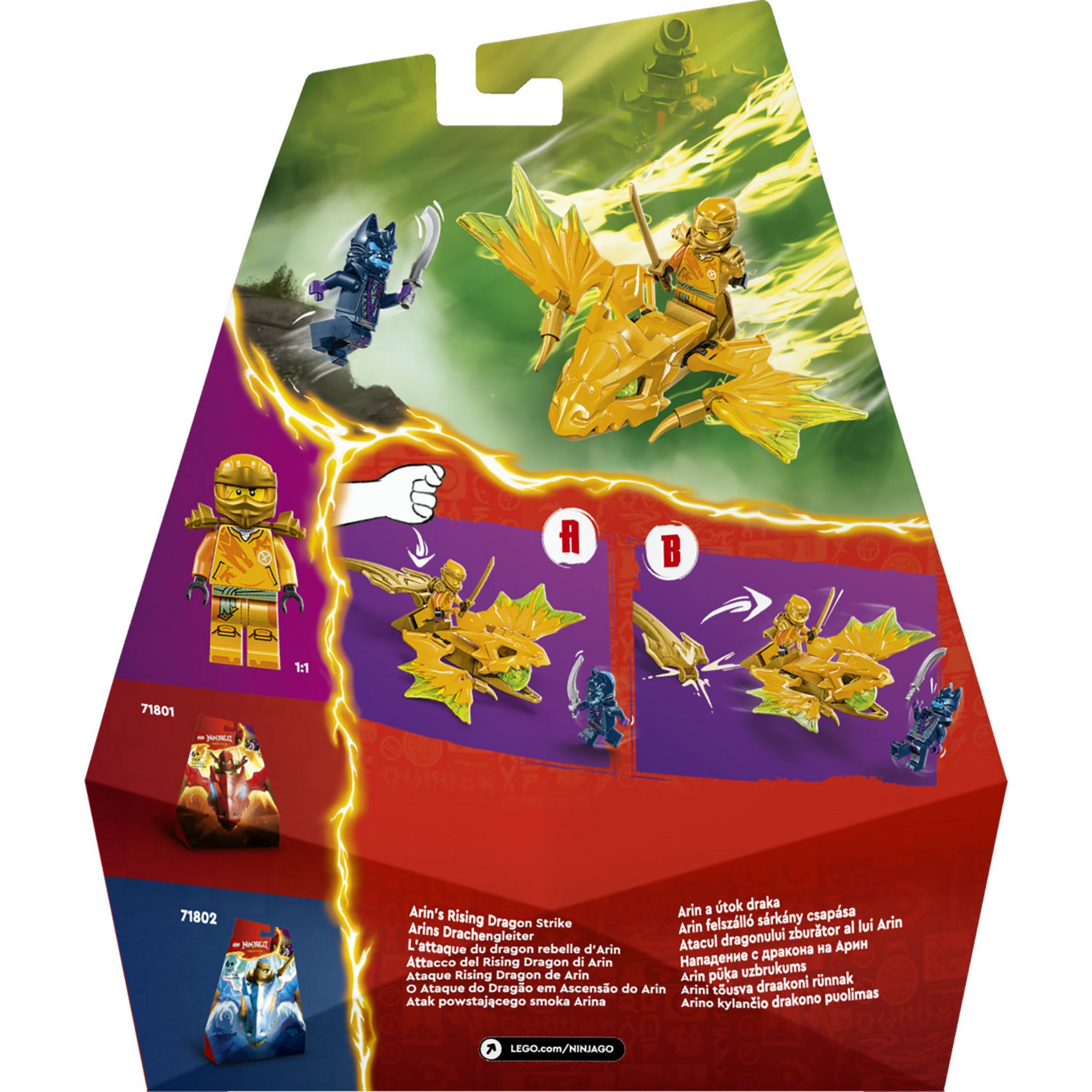 Voir la diapositive 7 : LEGO NINJAGO 71803 L'Attaque du Dragon Rebelle d'Arin, Jouet Ninja de Dragon et Figurines incluant Arin avec Mini-Katana