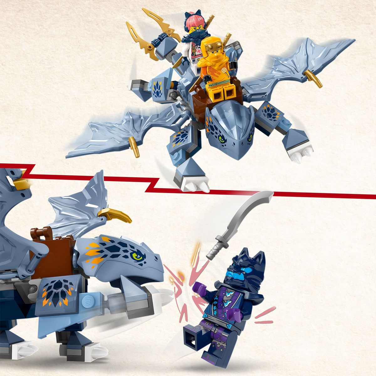 LEGO LEGO NINJAGO 71810 - Le Jeune Dragon Riyu, Set de Construction, 3 Minifigurines de Ninjas