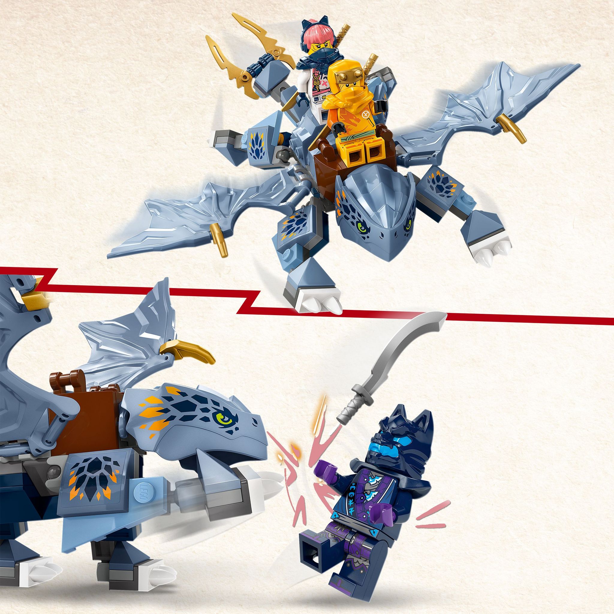 Voir la diapositive 4 : LEGO LEGO NINJAGO 71810 - Le Jeune Dragon Riyu, Set de Construction, 3 Minifigurines de Ninjas
