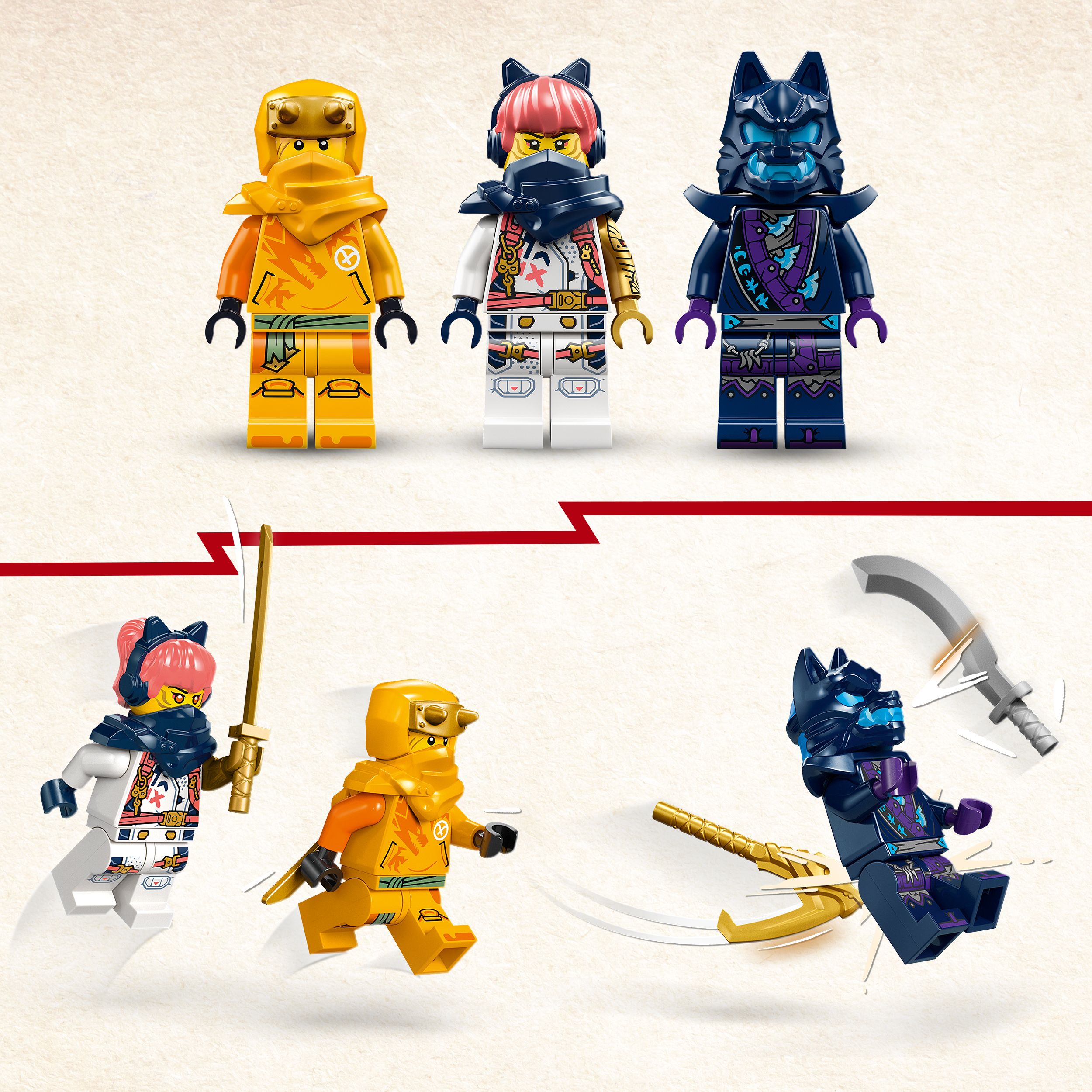 Voir la diapositive 5 : LEGO LEGO NINJAGO 71810 - Le Jeune Dragon Riyu, Set de Construction, 3 Minifigurines de Ninjas