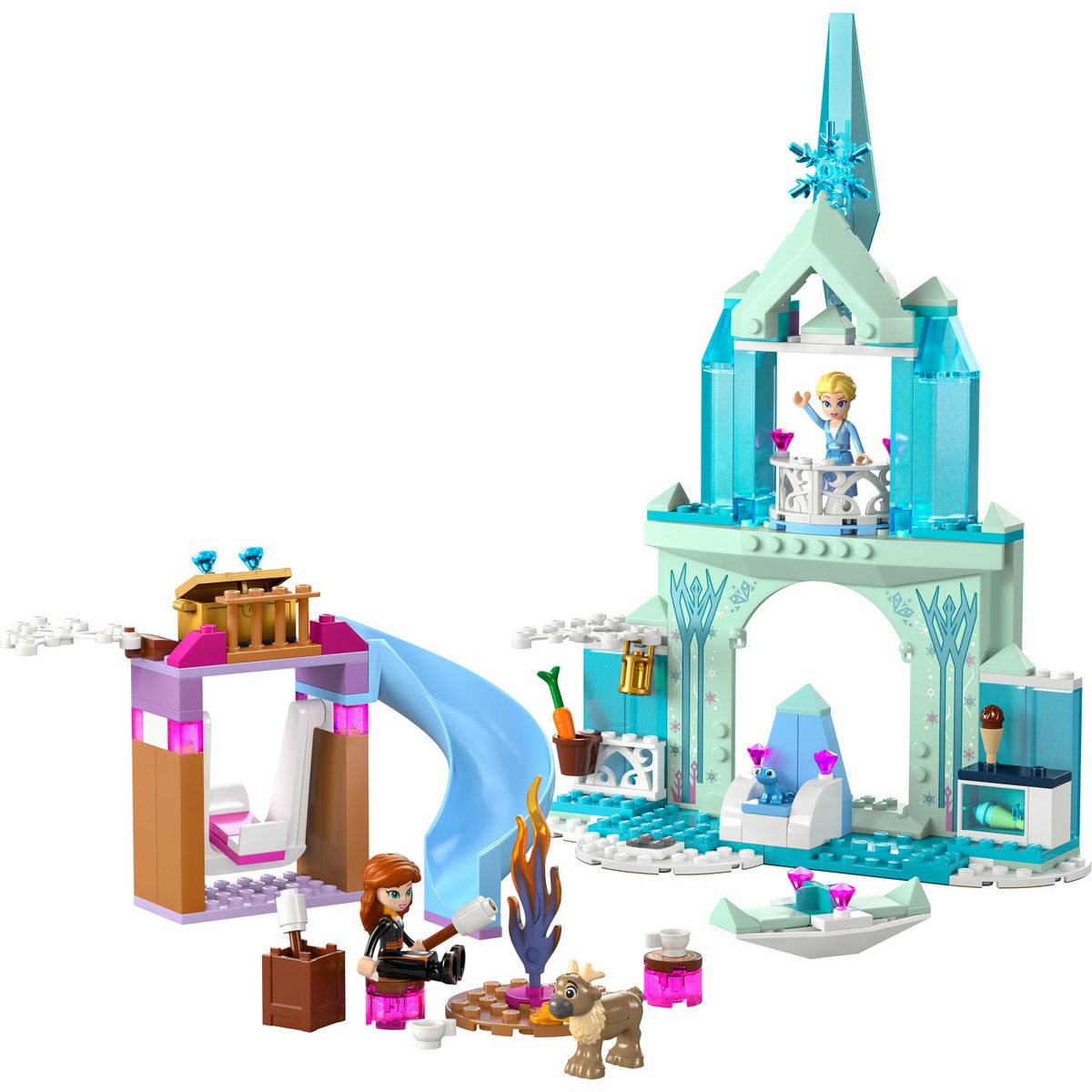 LEGO Disney Princess 43238 Le Château de Glace d'Elsa, Jouet de Princesse La Reine des Neiges, 2 Figurines Animales