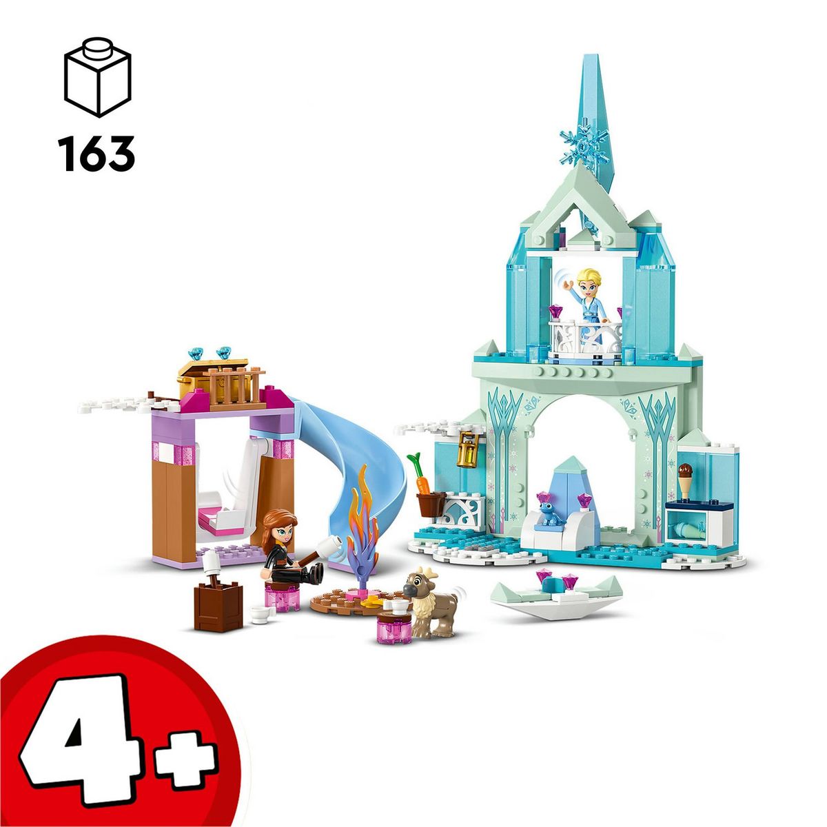 LEGO Disney Princess 43238 Le Château de Glace d'Elsa, Jouet de Princesse La Reine des Neiges, 2 Figurines Animales