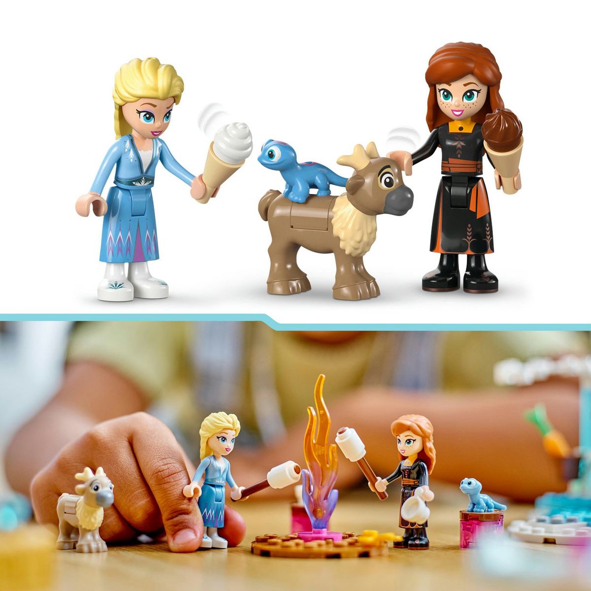 LEGO Disney Princess 43238 Le Château de Glace d'Elsa, Jouet de Princesse La Reine des Neiges, 2 Figurines Animales