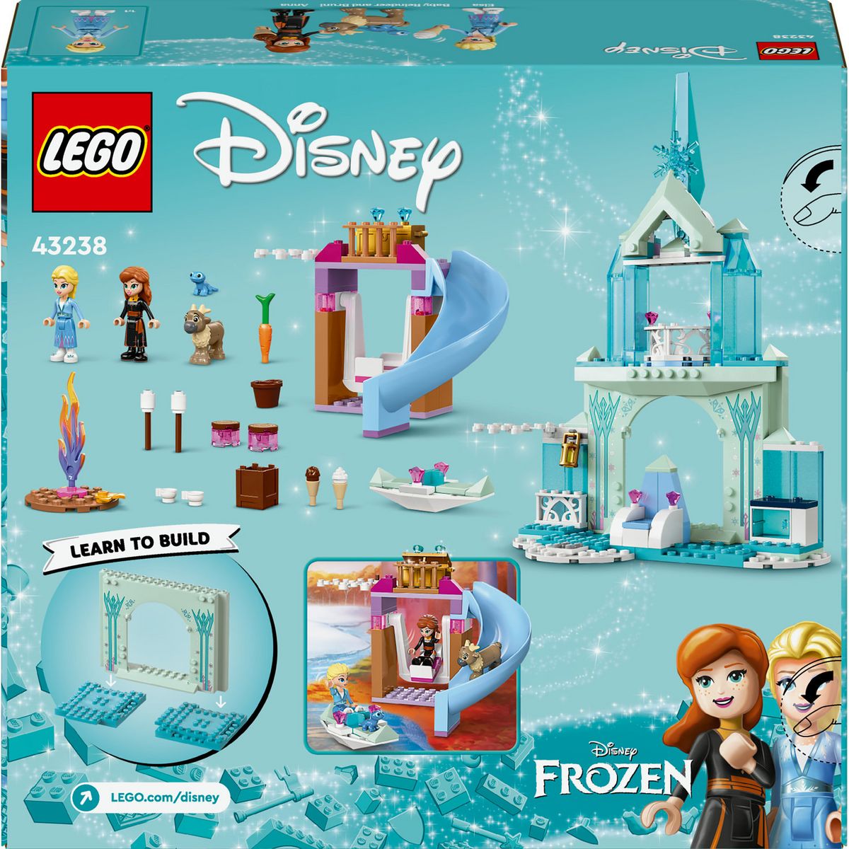 LEGO Disney Princess 43238 Le Château de Glace d'Elsa, Jouet de Princesse La Reine des Neiges, 2 Figurines Animales