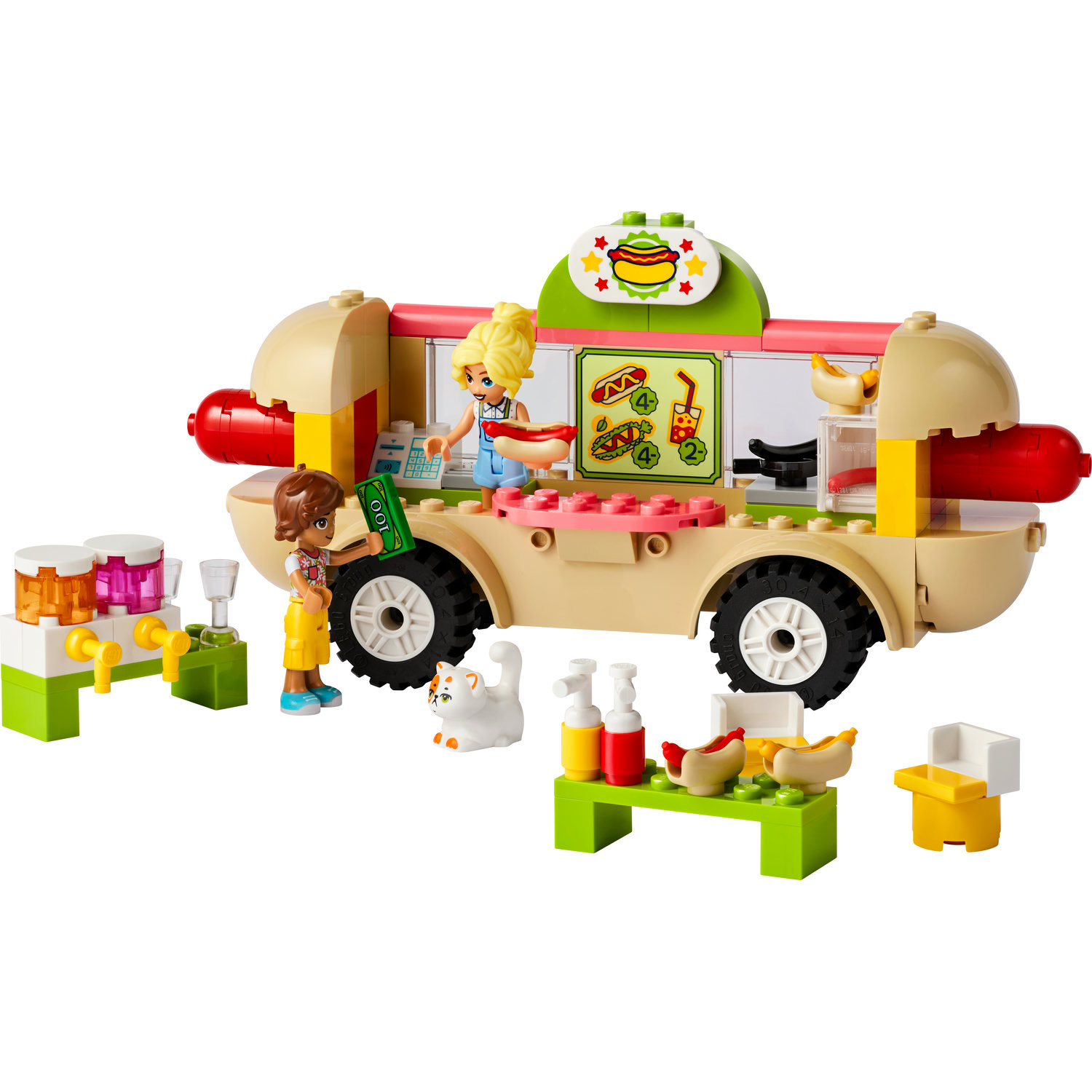 Voir la diapositive 2 : LEGO Friends 42633 Le Food-Truck de Hot-Dogs, Jouet de Restaurant Mobile, avec Figurines et Chat, Cadeau Enfants