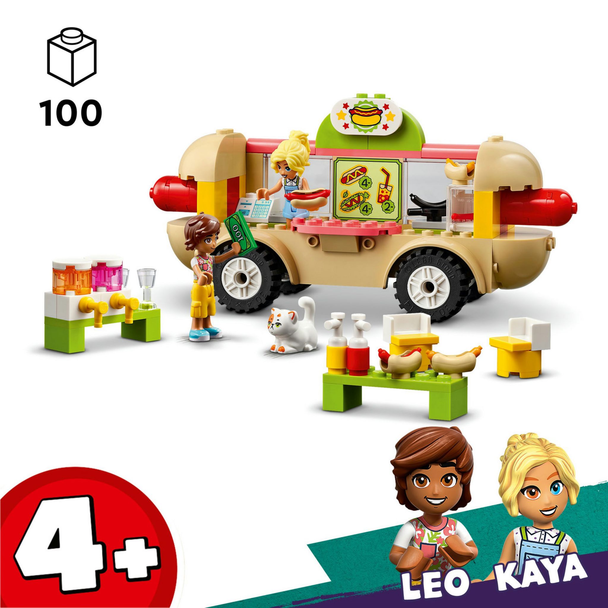 Voir la diapositive 3 : LEGO Friends 42633 Le Food-Truck de Hot-Dogs, Jouet de Restaurant Mobile, avec Figurines et Chat, Cadeau Enfants