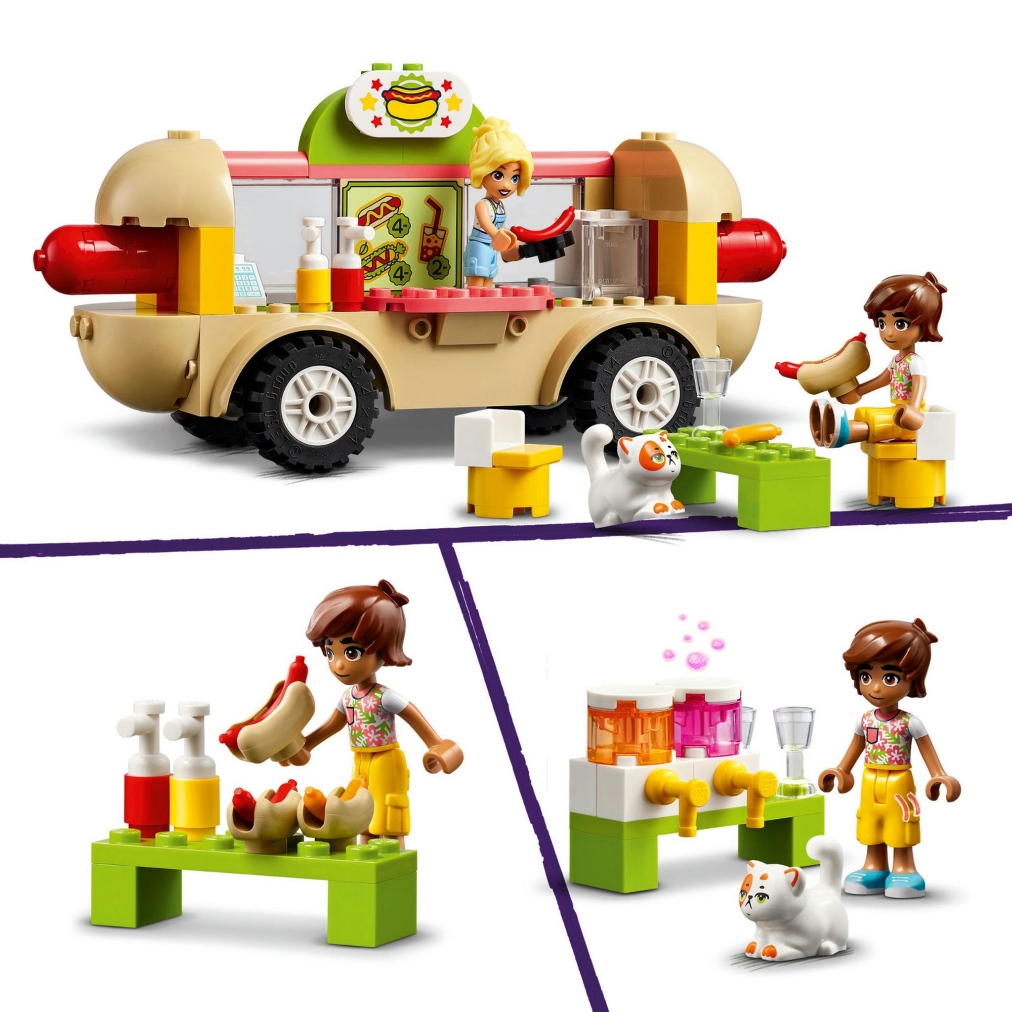 Voir la diapositive 4 : LEGO Friends 42633 Le Food-Truck de Hot-Dogs, Jouet de Restaurant Mobile, avec Figurines et Chat, Cadeau Enfants