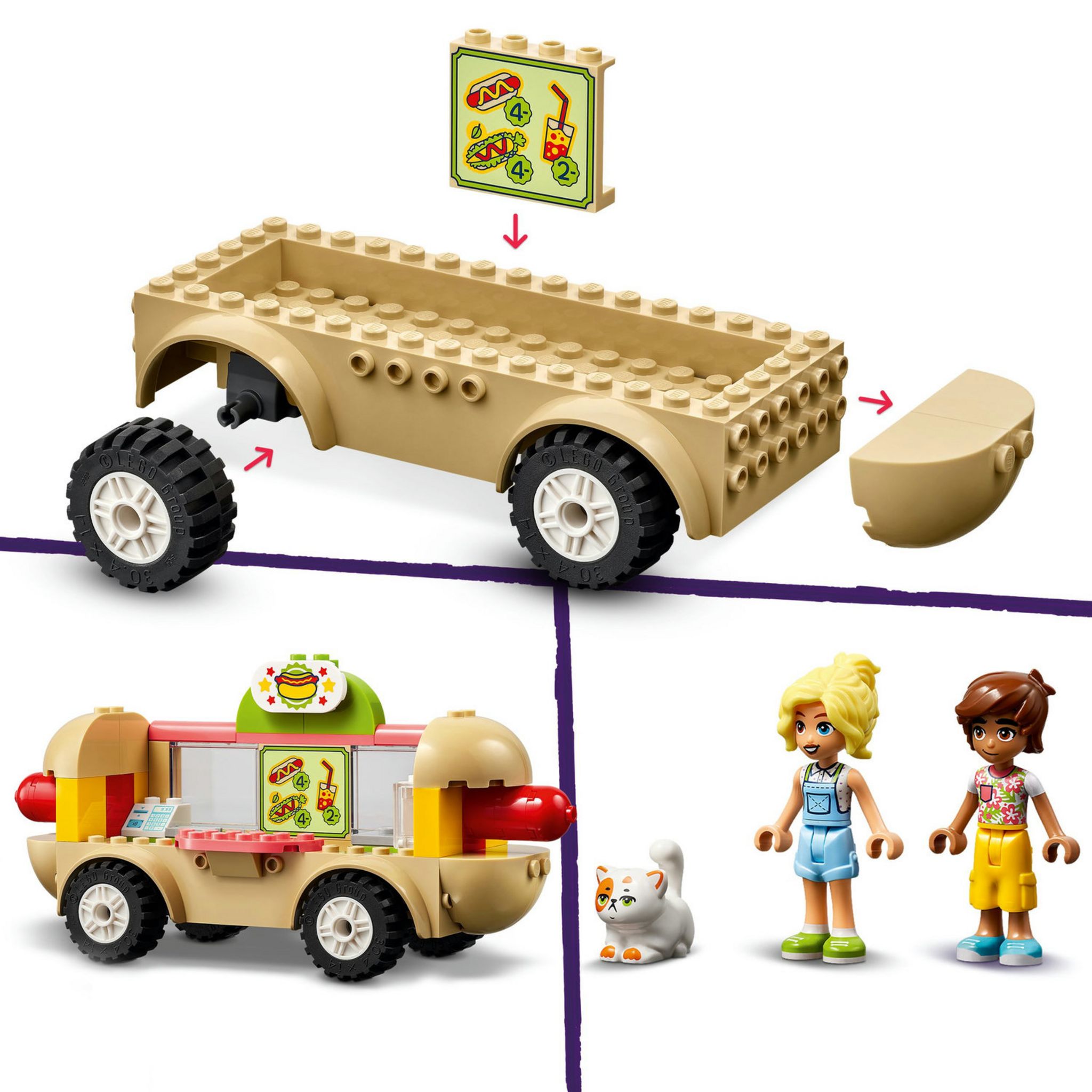 Voir la diapositive 5 : LEGO Friends 42633 Le Food-Truck de Hot-Dogs, Jouet de Restaurant Mobile, avec Figurines et Chat, Cadeau Enfants
