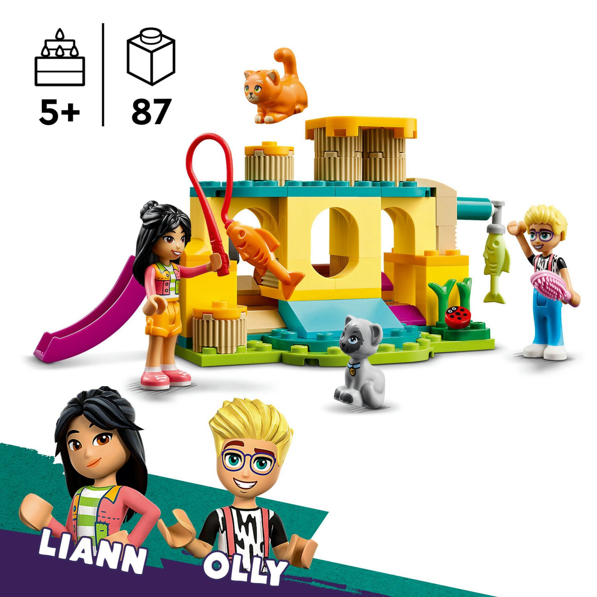 Voir la diapositive 4 : LEGO Friends 42612 Les Aventures des Chats au Parc, Jouets avec Animaux et Figurines, dont Olly, Liann et 2 Figurines de Chat