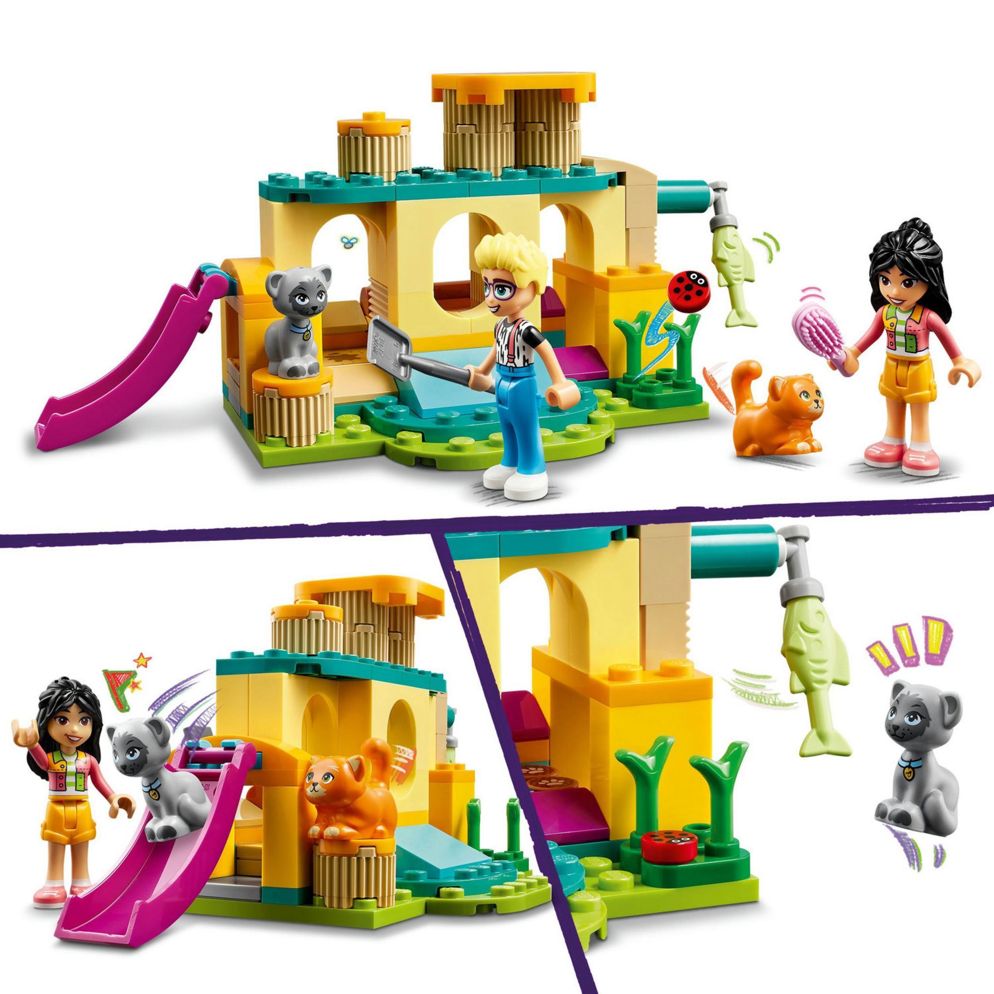 Voir la diapositive 6 : LEGO Friends 42612 Les Aventures des Chats au Parc, Jouets avec Animaux et Figurines, dont Olly, Liann et 2 Figurines de Chat