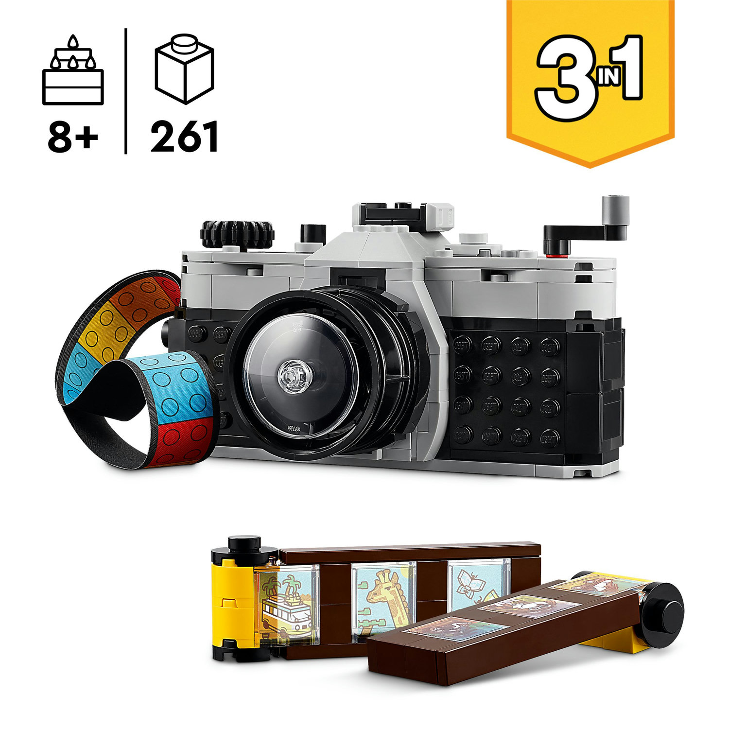 Voir la diapositive 3 : LEGO LEGO Creator 3en1  31147 L’Appareil Photo Rétro, Jouet Transformable avec 3 Modèles, Déco de Bureau et de Chambre
