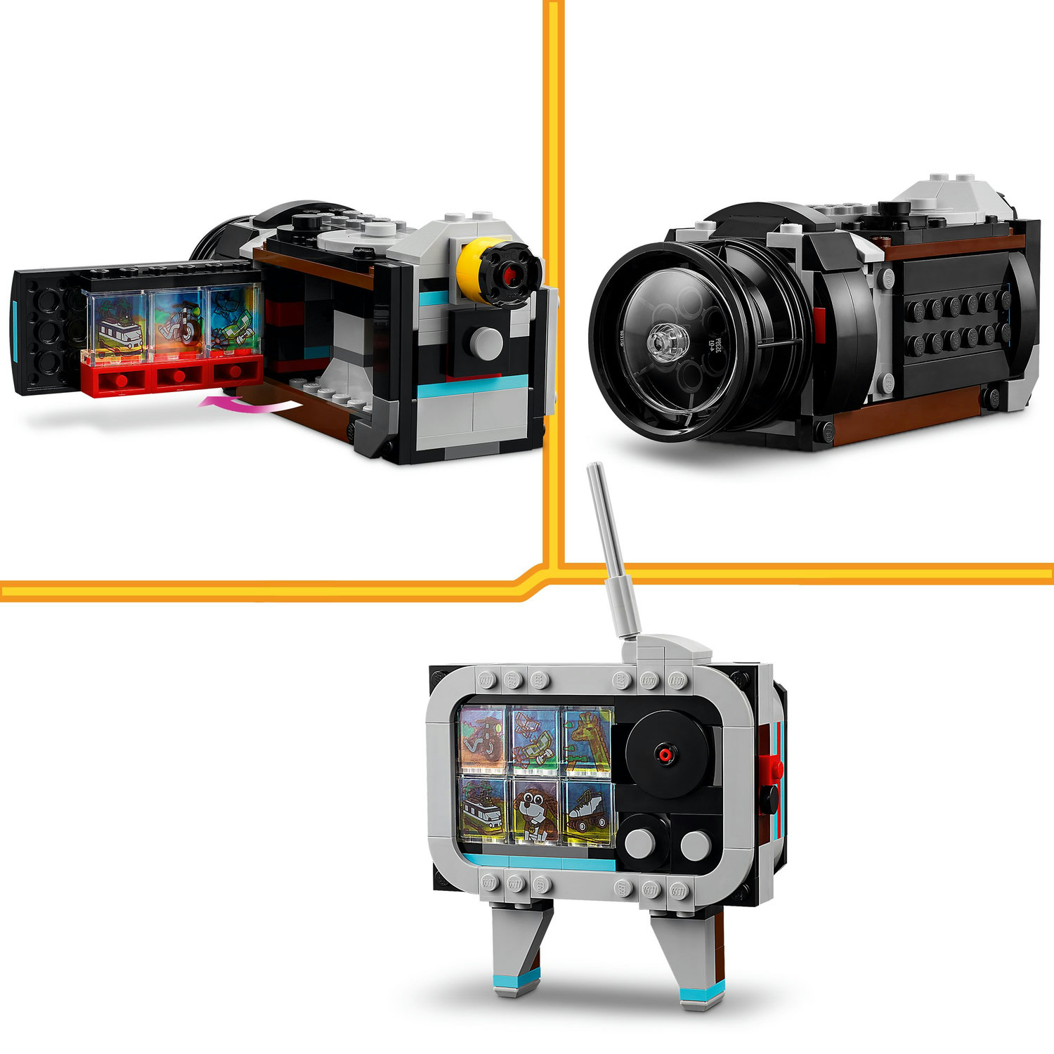 Voir la diapositive 5 : LEGO LEGO Creator 3en1  31147 L’Appareil Photo Rétro, Jouet Transformable avec 3 Modèles, Déco de Bureau et de Chambre