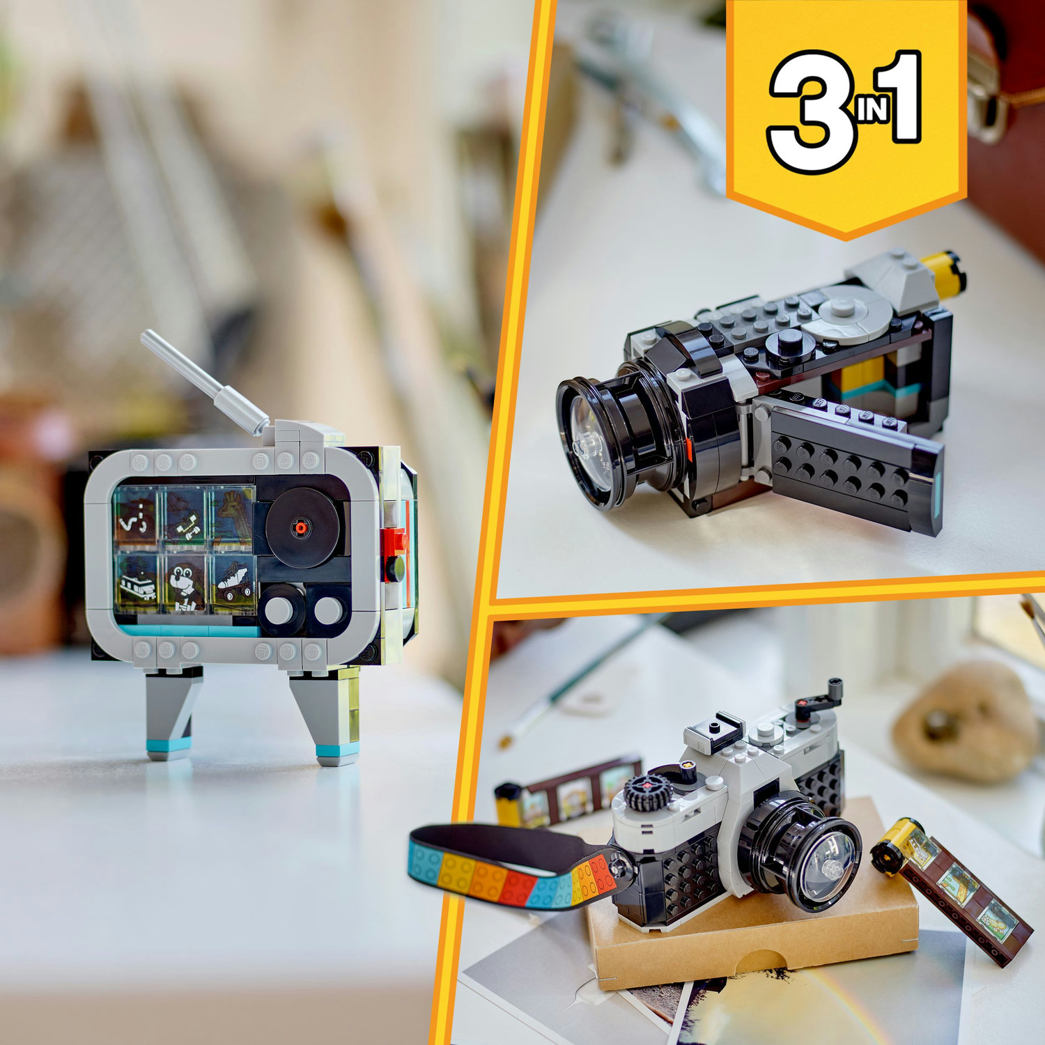 Voir la diapositive 6 : LEGO LEGO Creator 3en1  31147 L’Appareil Photo Rétro, Jouet Transformable avec 3 Modèles, Déco de Bureau et de Chambre