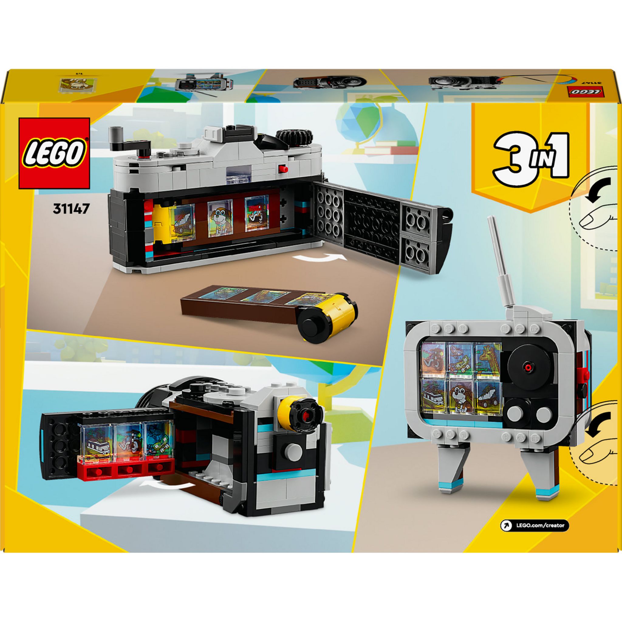 Voir la diapositive 8 : LEGO Creator 3en1 31147 L'Appareil Photo Rétro, Jouet Transformable avec 3 Modèles, Déco de Bureau et de Chambre
