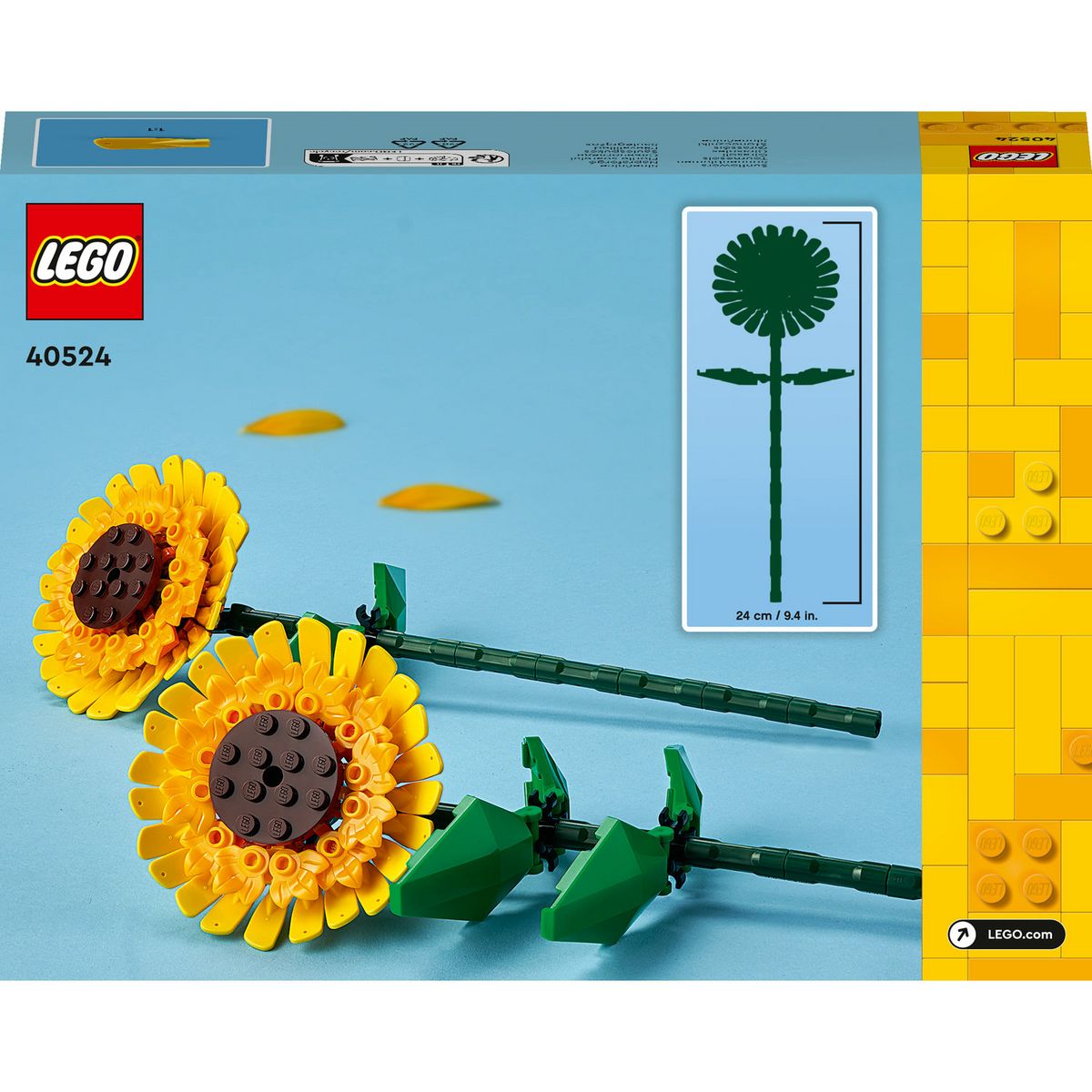 LEGO Creator 40524 Tournesols, Kit de Construction de Fleurs Artificielles, Chambre d'Enfant ou Décoration de Maison