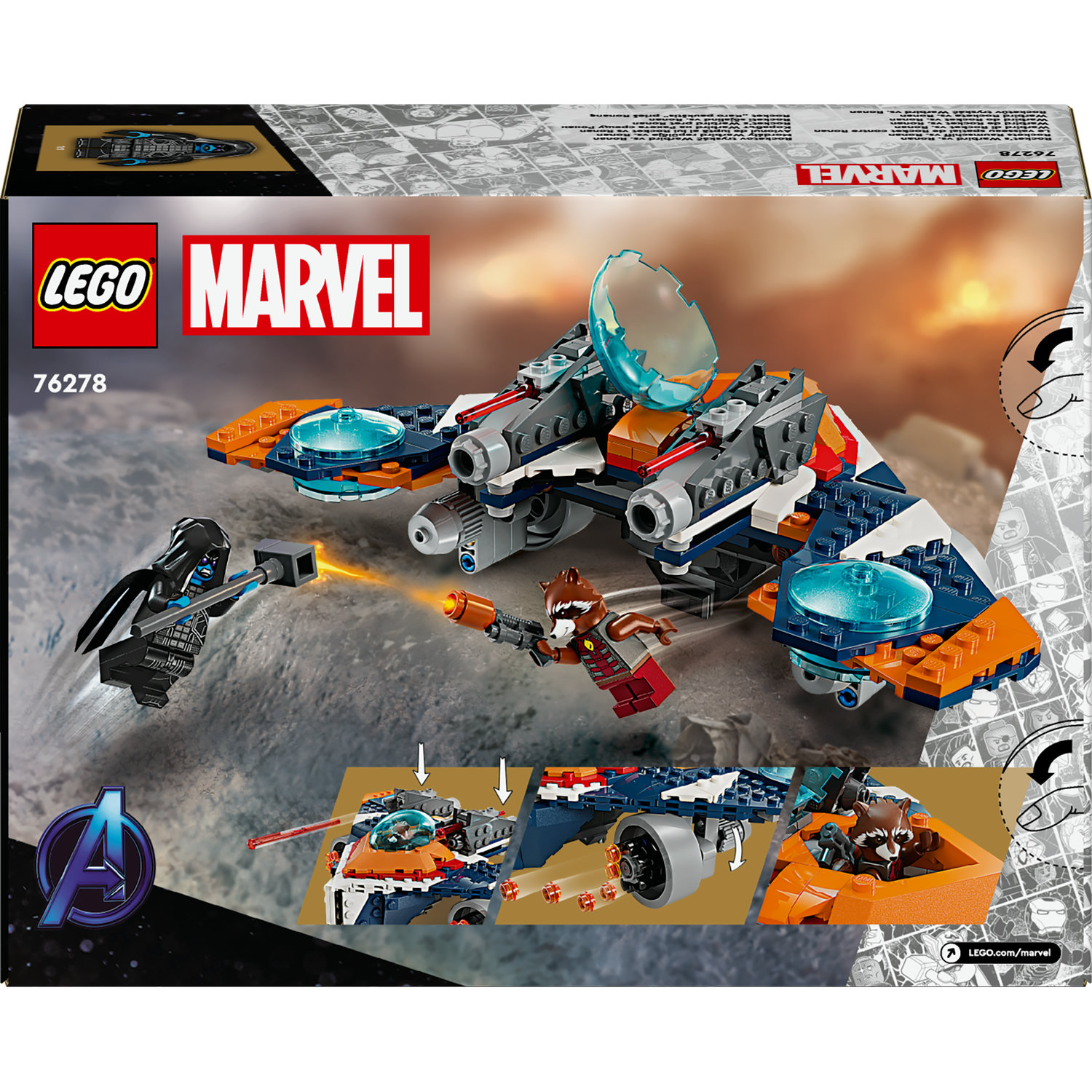 Voir la diapositive 3 : LEGO Marvel 76278 Le Vaisseau Spatial de Rocket contre Ronan, Jouet sur Les Gardiens de la Galaxie, Vaisseau et Minifigurines