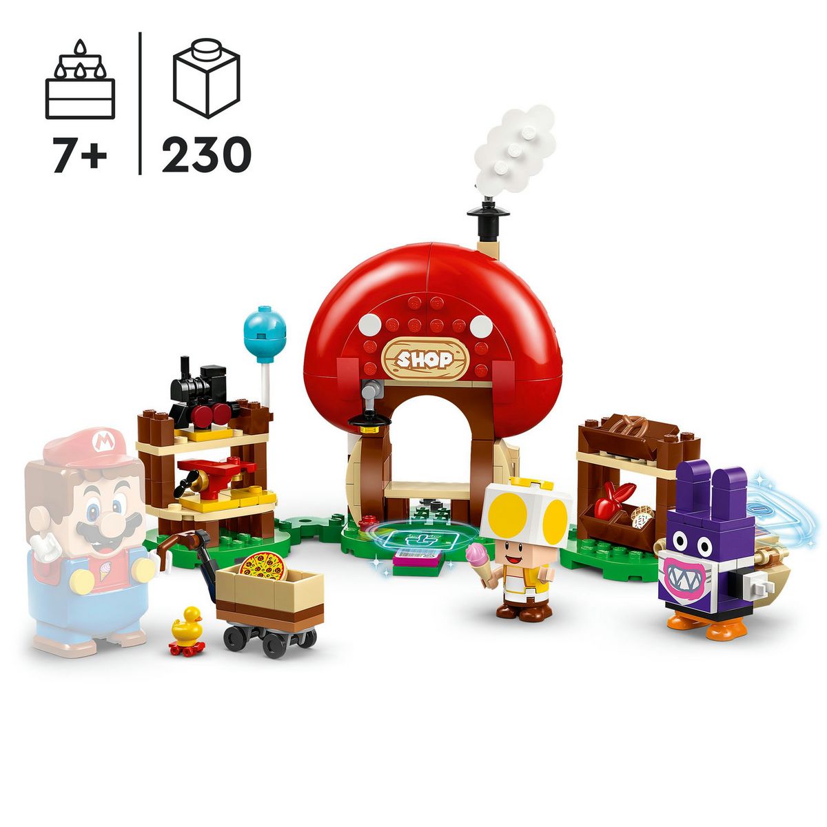 LEGO Super Mario 71429 Ensemble d'Extension Carottin et la Boutique Toad, Jouet pour Enfants Dès 6 Ans avec 2 Figurines