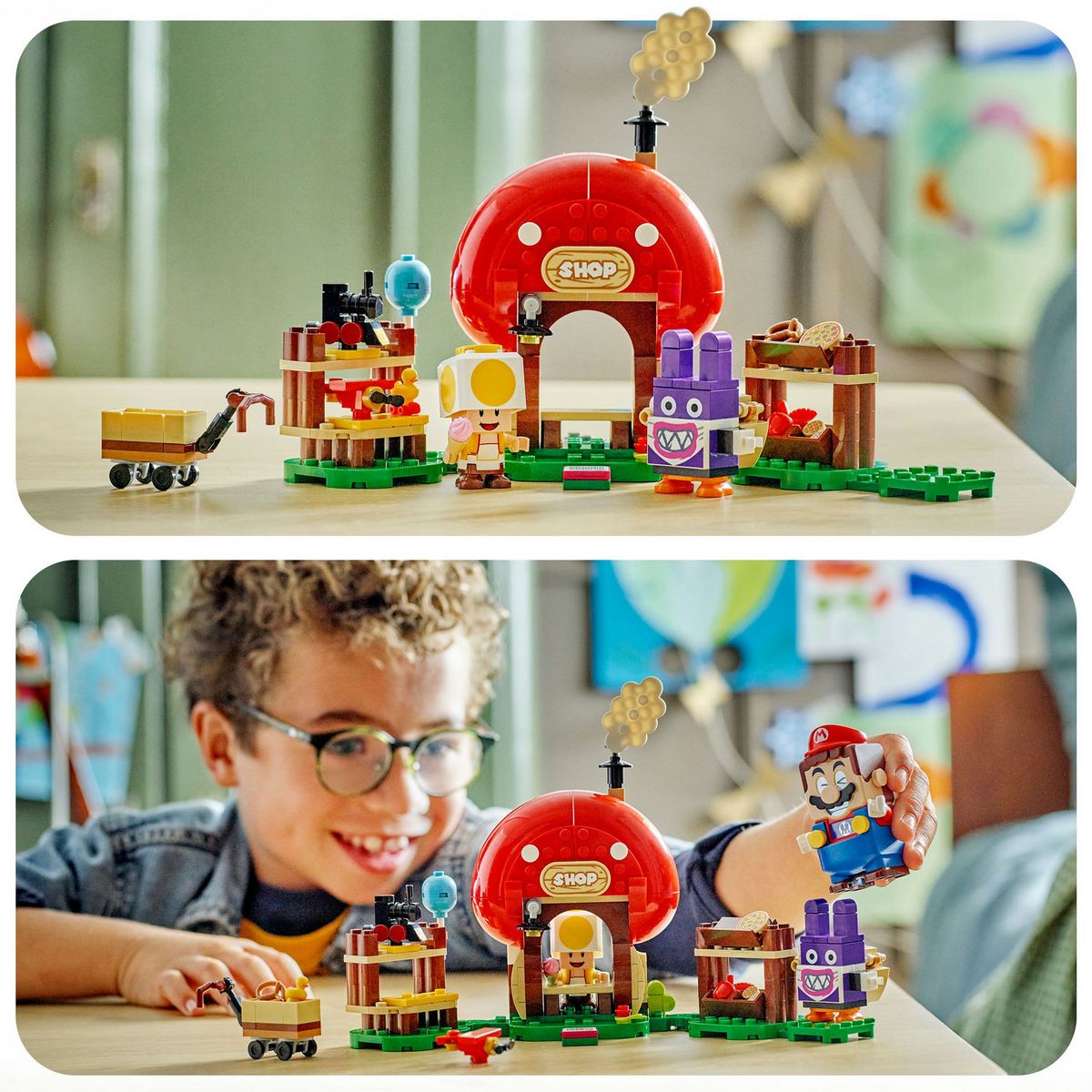 LEGO Super Mario 71429 Ensemble d'Extension Carottin et la Boutique Toad, Jouet pour Enfants Dès 6 Ans avec 2 Figurines