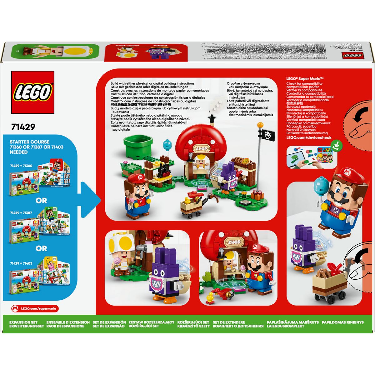 LEGO Super Mario 71429 Ensemble d'Extension Carottin et la Boutique Toad, Jouet pour Enfants Dès 6 Ans avec 2 Figurines