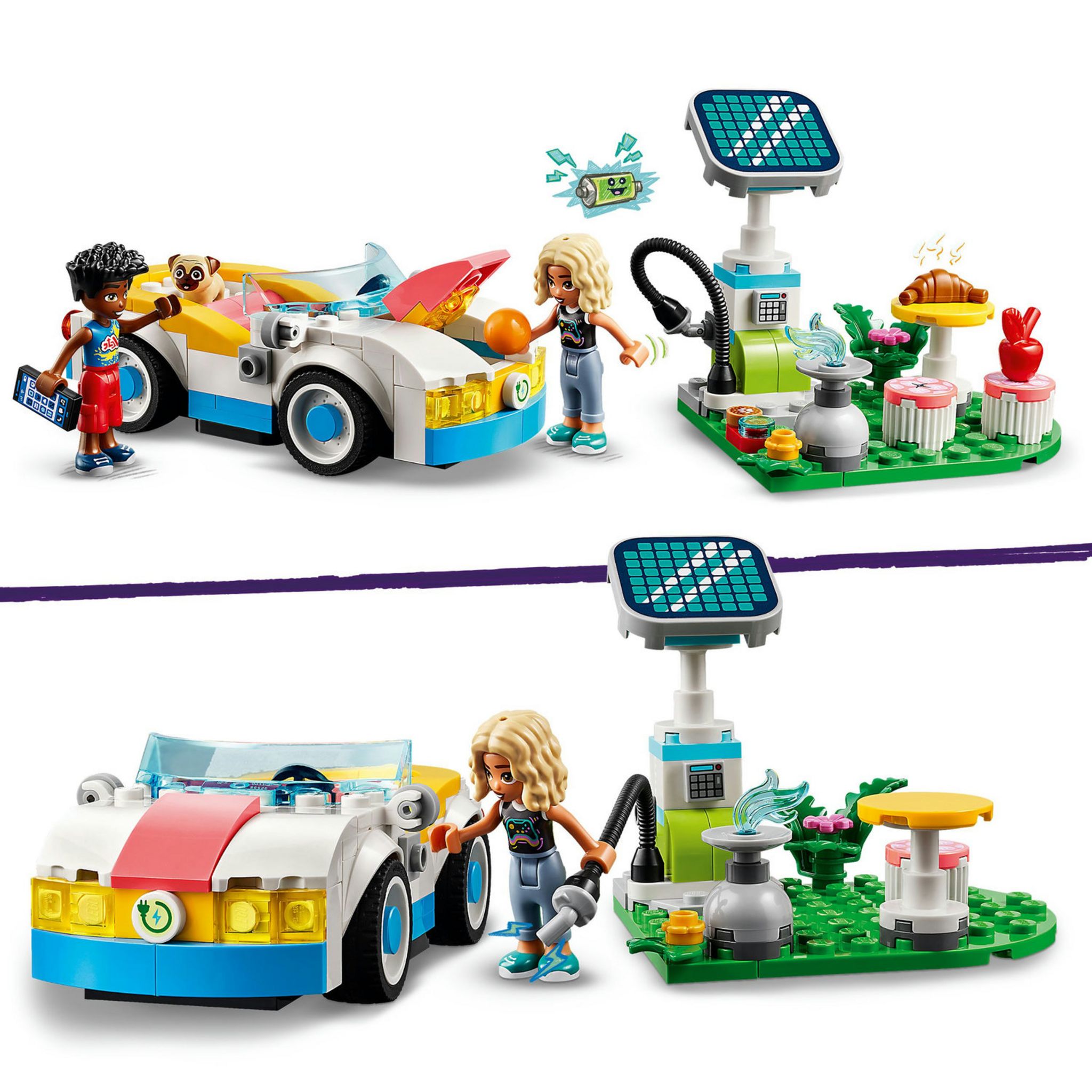 Voir la diapositive 4 : LEGO Friends 42609 La Voiture Électrique et la Borne de Recharge, Jouet de Voiture, avec les Figurines Nova et Zac