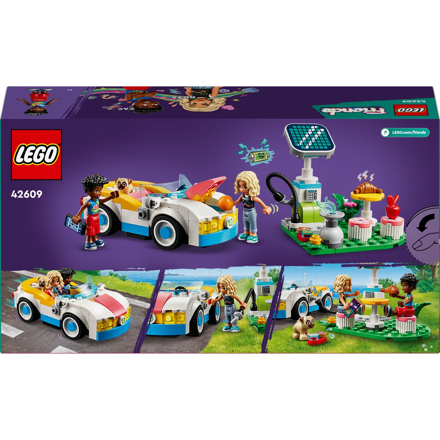 Voir la diapositive 7 : LEGO Friends 42609 La Voiture Électrique et la Borne de Recharge, Jouet de Voiture, avec les Figurines Nova et Zac