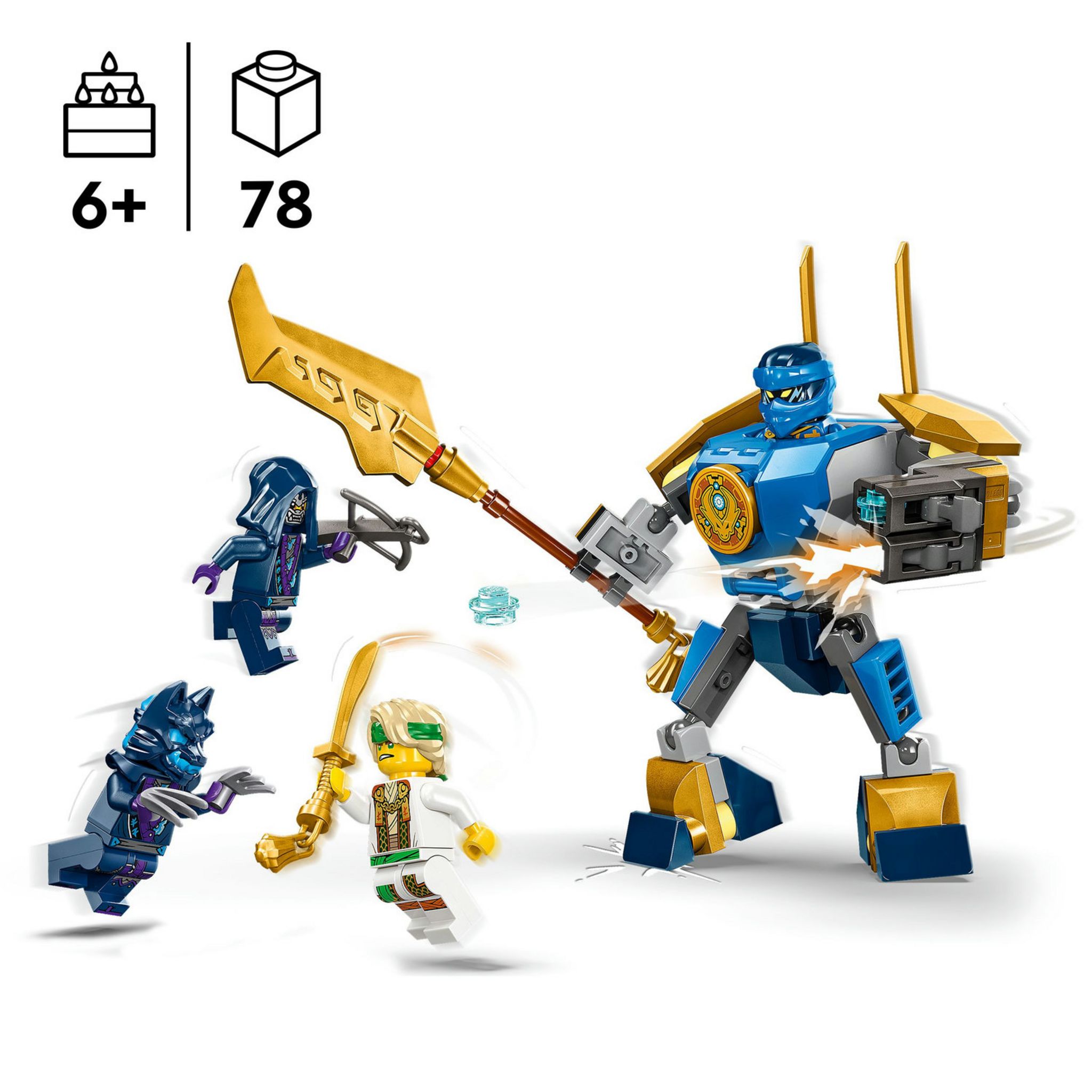 Voir la diapositive 3 : LEGO NINJAGO 71805 Pack de Combat : le Robot de Jay, Jouet de Ninja pour Enfants avec Figurines incluant Jay