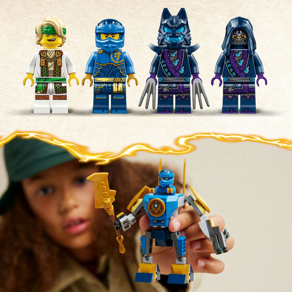 LEGO NINJAGO 71805 Pack de Combat : le Robot de Jay, Jouet de Ninja pour Enfants avec Figurines incluant Jay
