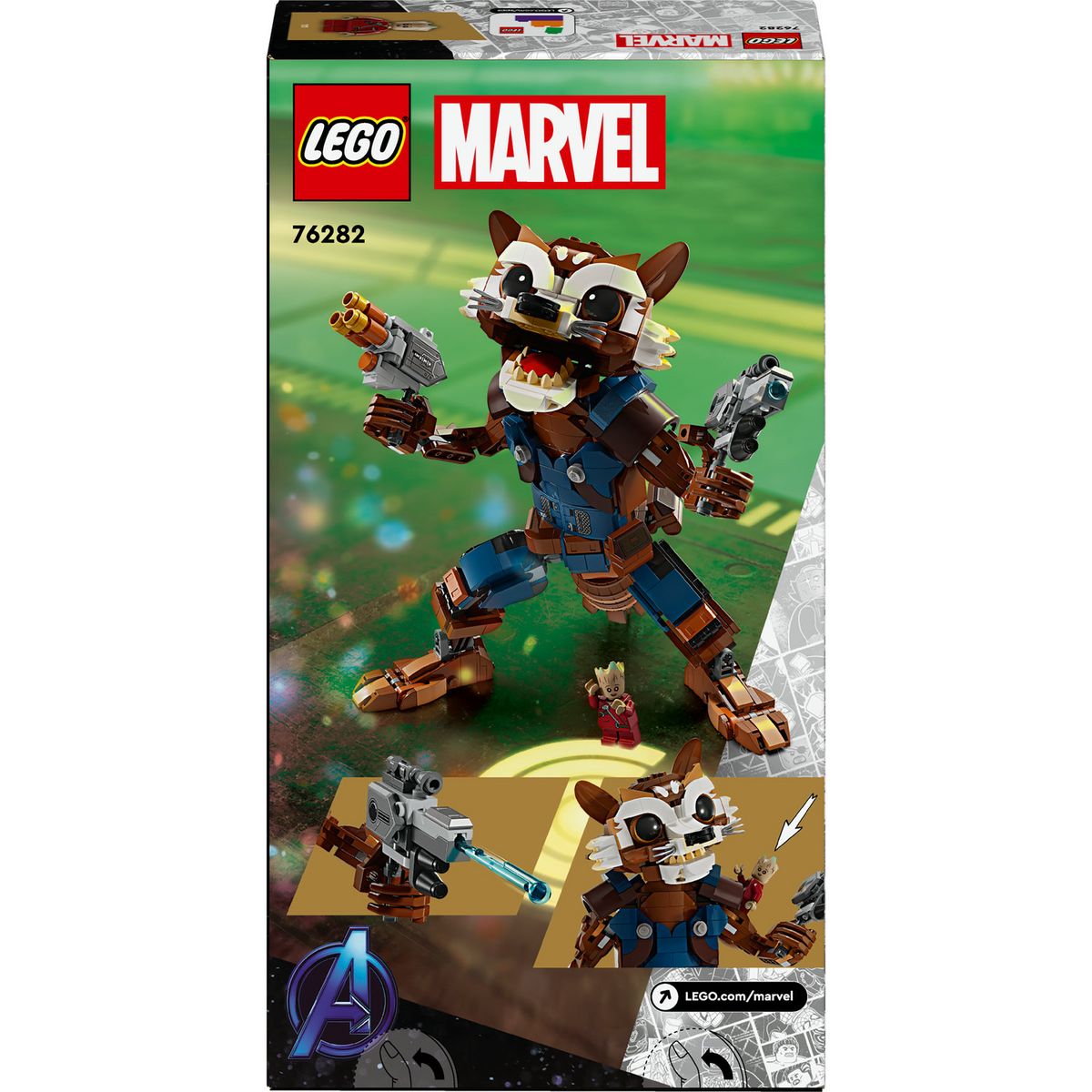 LEGO Marvel 76282 Rocket et Bébé Groot, Jouet pour Enfants, Film Les Gardiens de la Galaxie, Figurine de Super-Héros